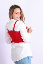 Sweet Cropped Top Cherry