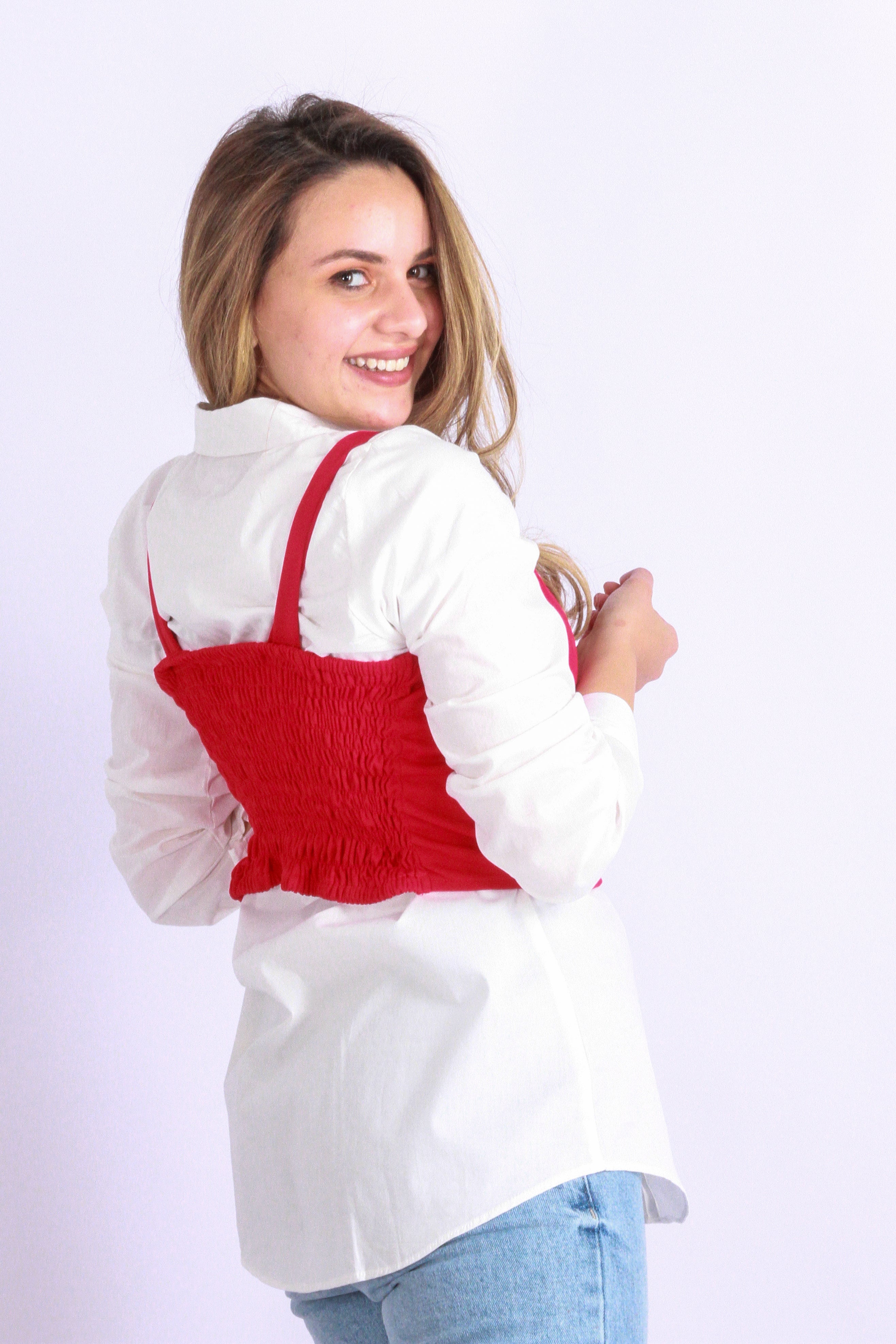 Sweet Cropped Top Cherry