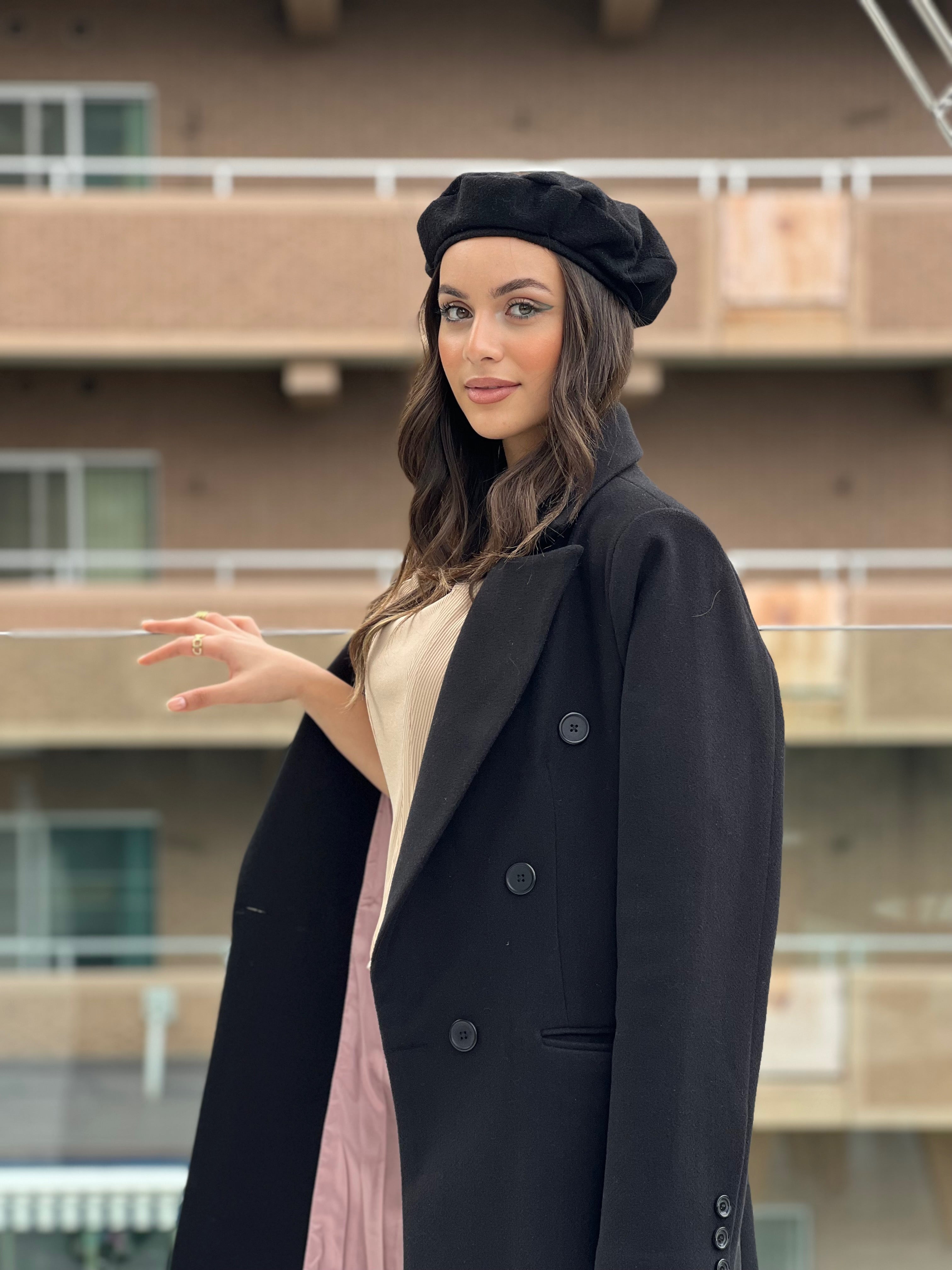 French Curves Coat Black
