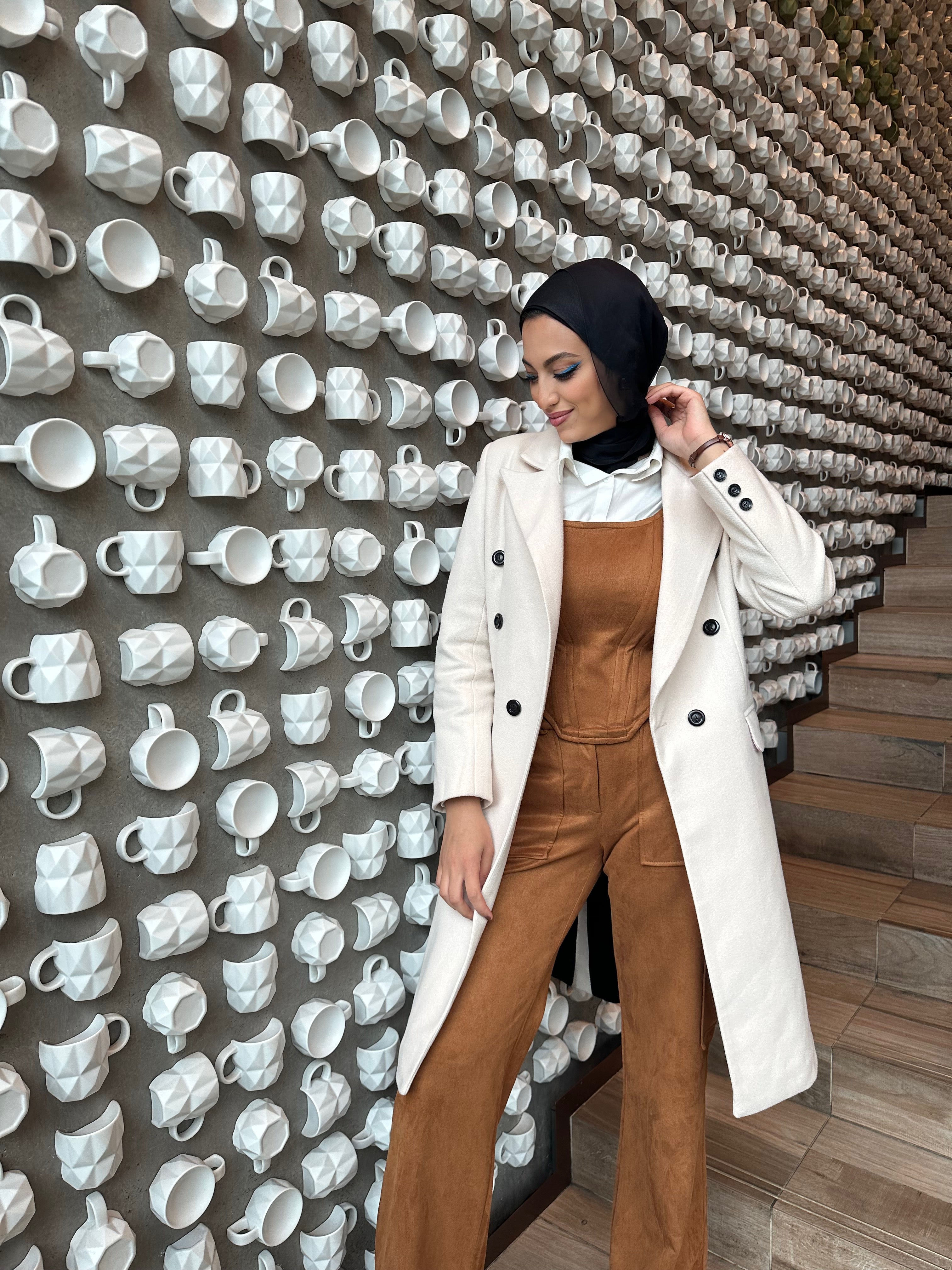 French Curves Coat Oatmeal