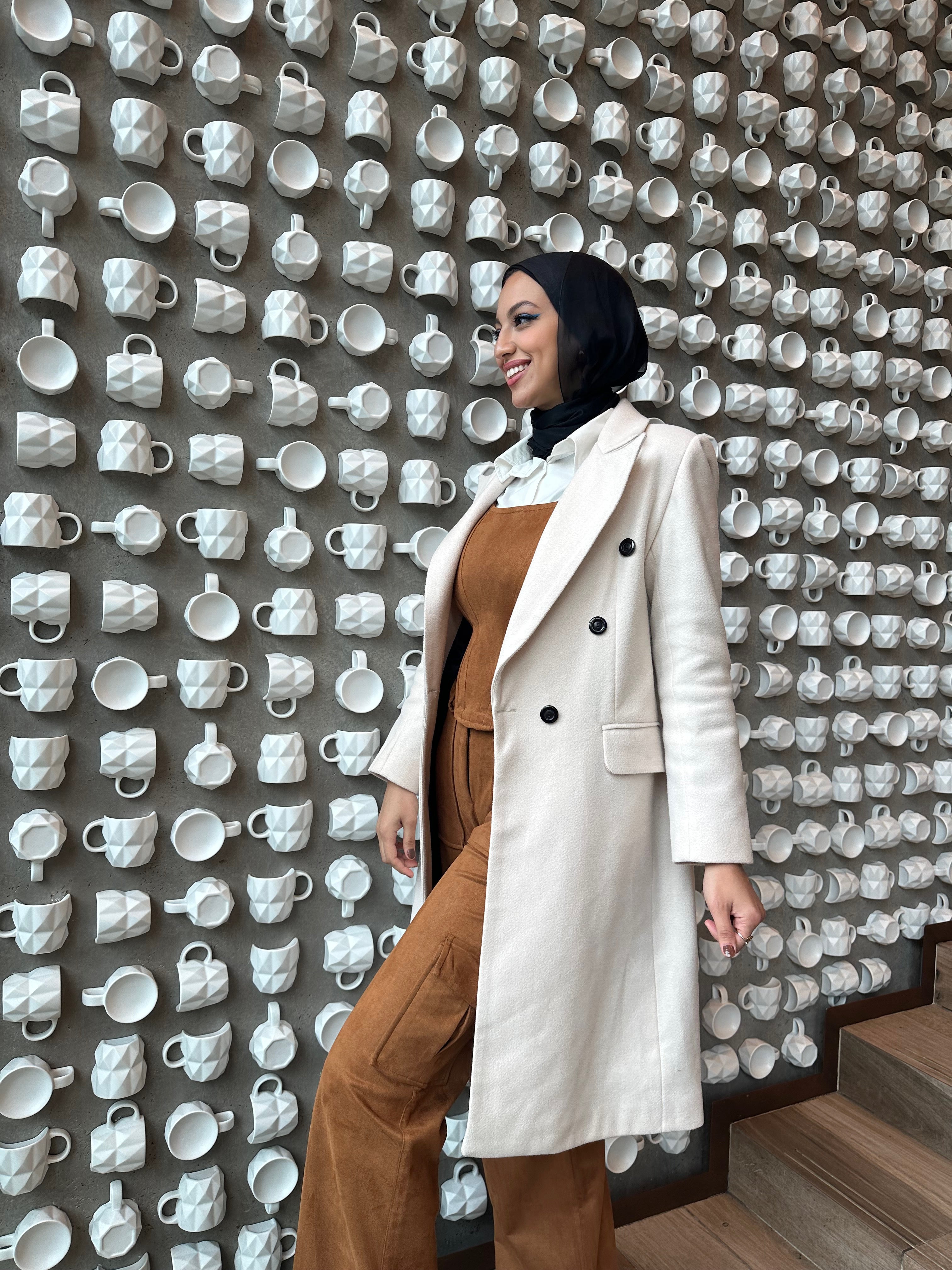 French Curves Coat Oatmeal