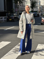 Relflecting Waterproof Long Jacket Silver
