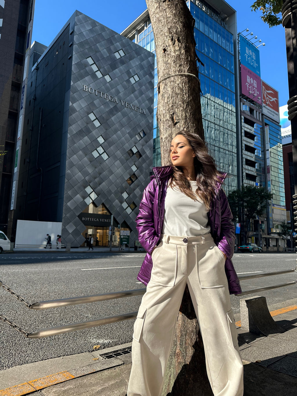 Reflecting Waterproof Short Jacket Purple