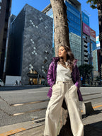 Reflecting Waterproof Short Jacket Purple