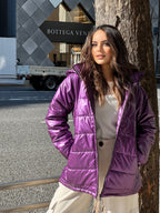 Reflecting Waterproof Short Jacket Purple
