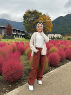 Wide Cargo Denim Pants Maple