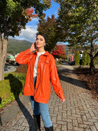 Boyfriend Leather Jacket Orange