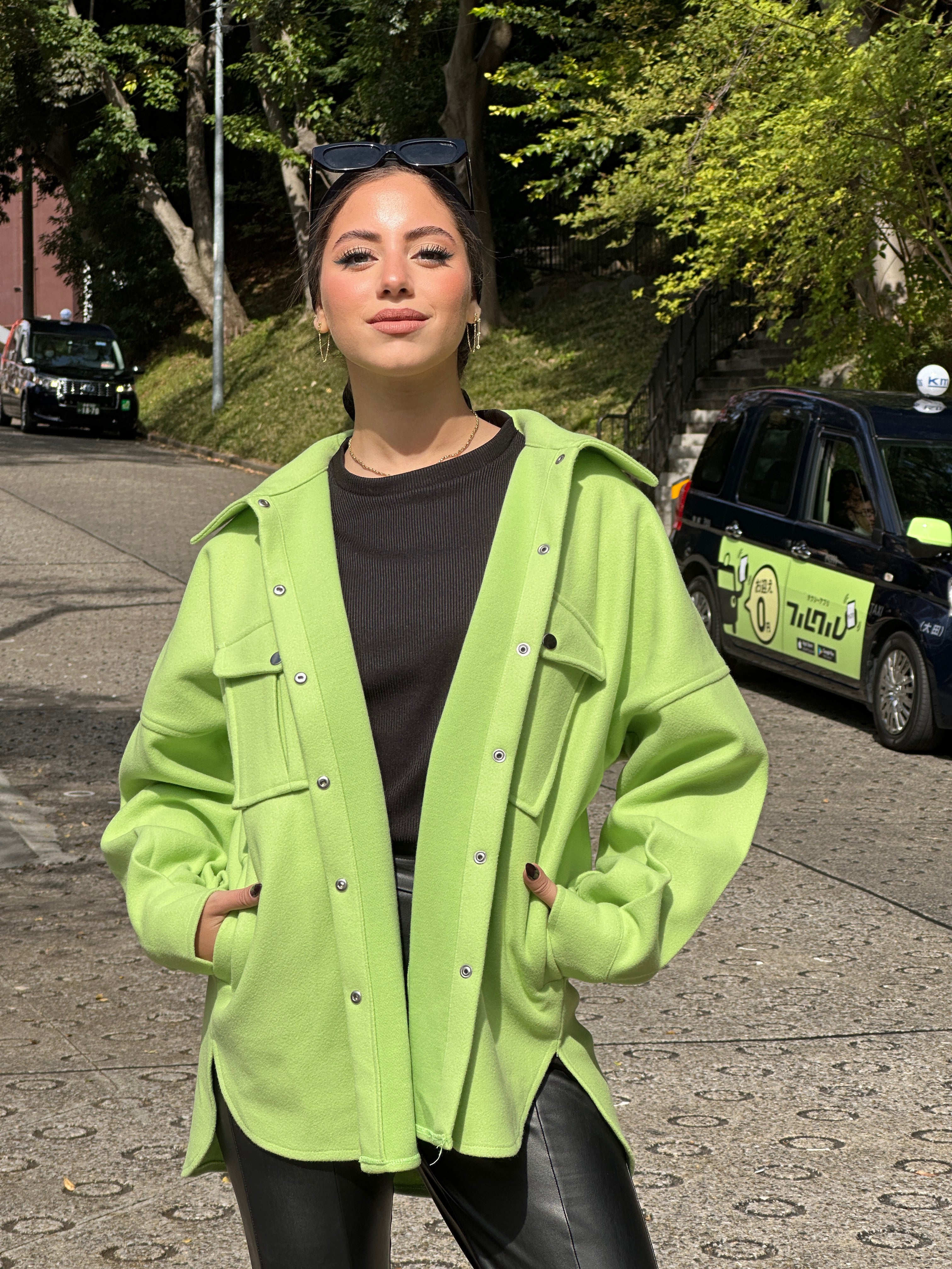 Her Shacket Electric Green