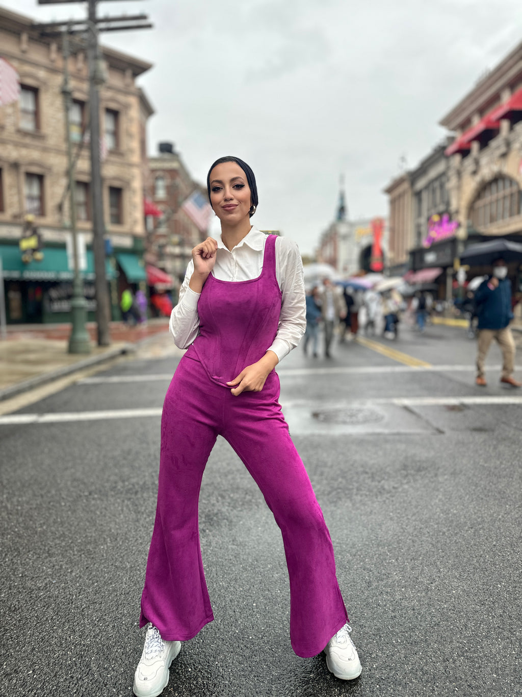 Suede Babe Side Split Boysenberry
