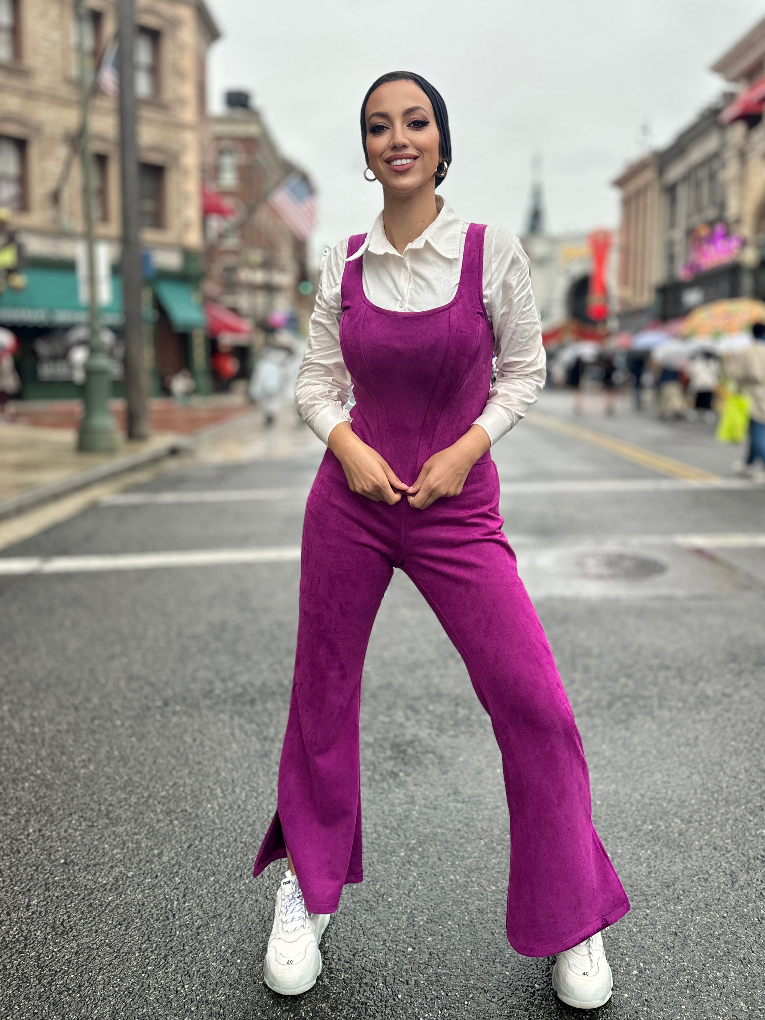 Suede Babe Side Split Boysenberry