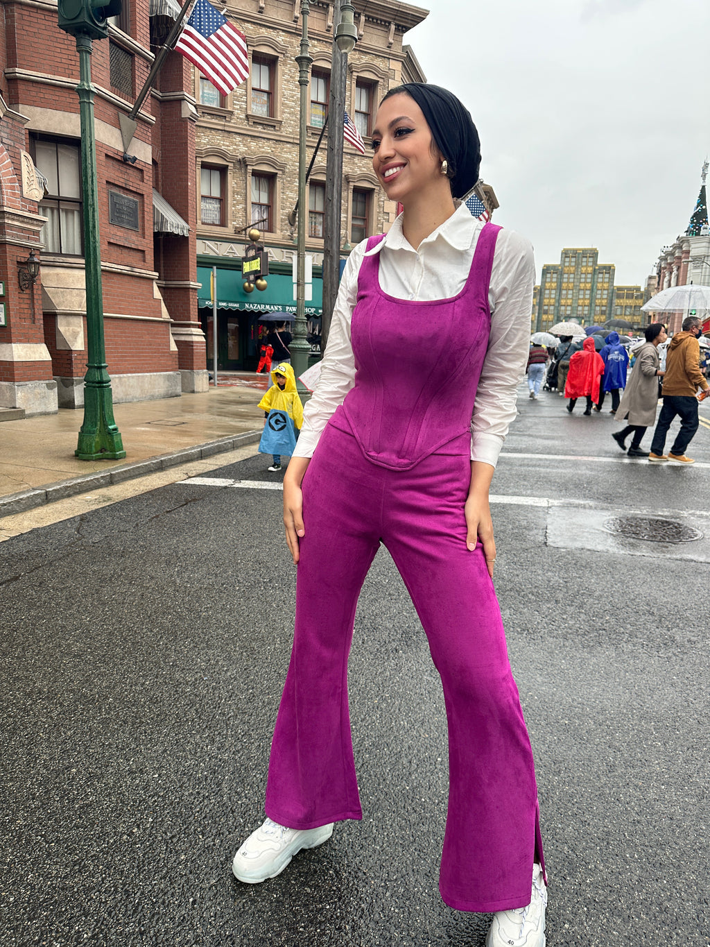 Suede Babe Side Split Boysenberry