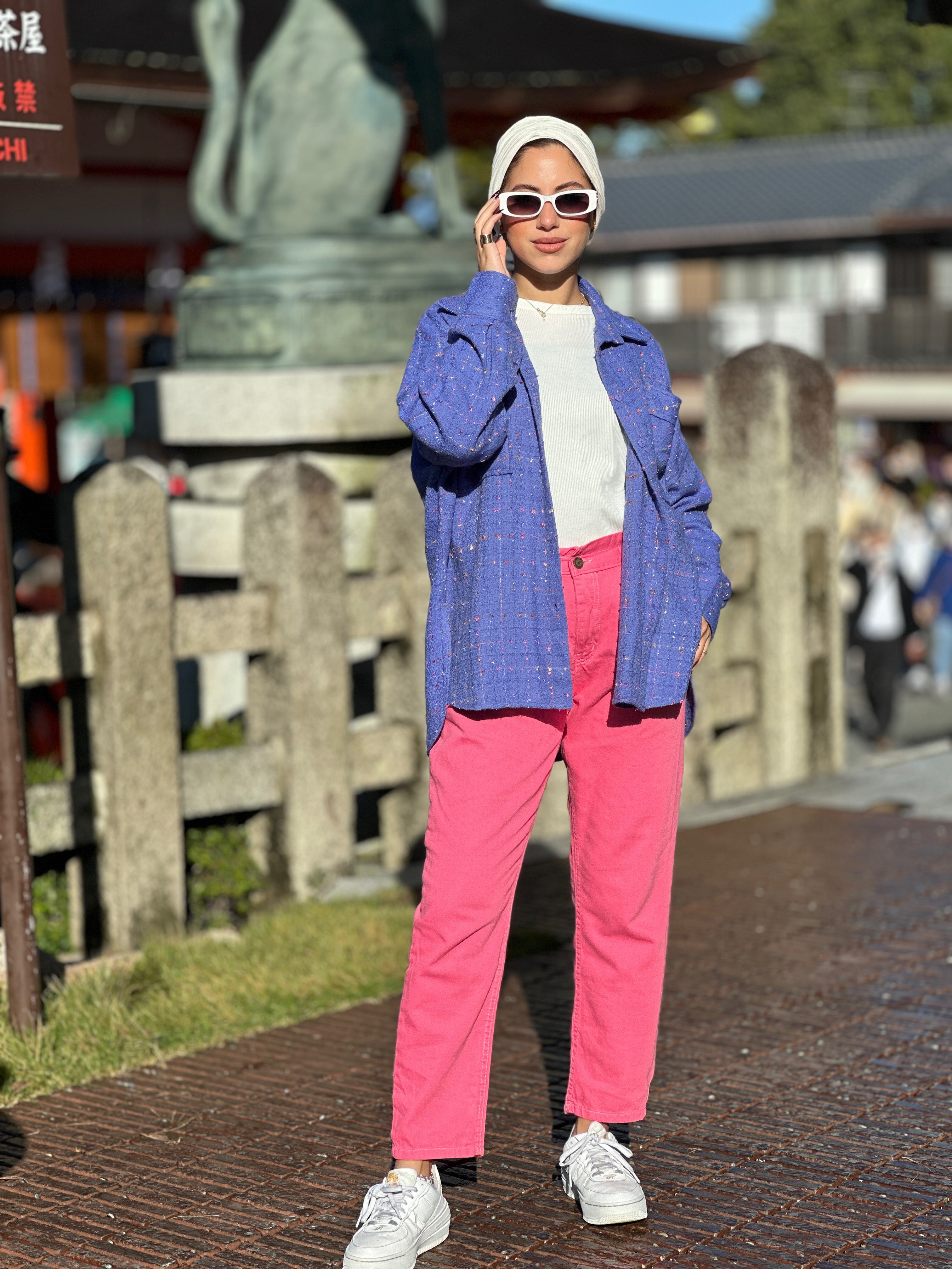 Checky Wool Shirt Taro Sprinkles
