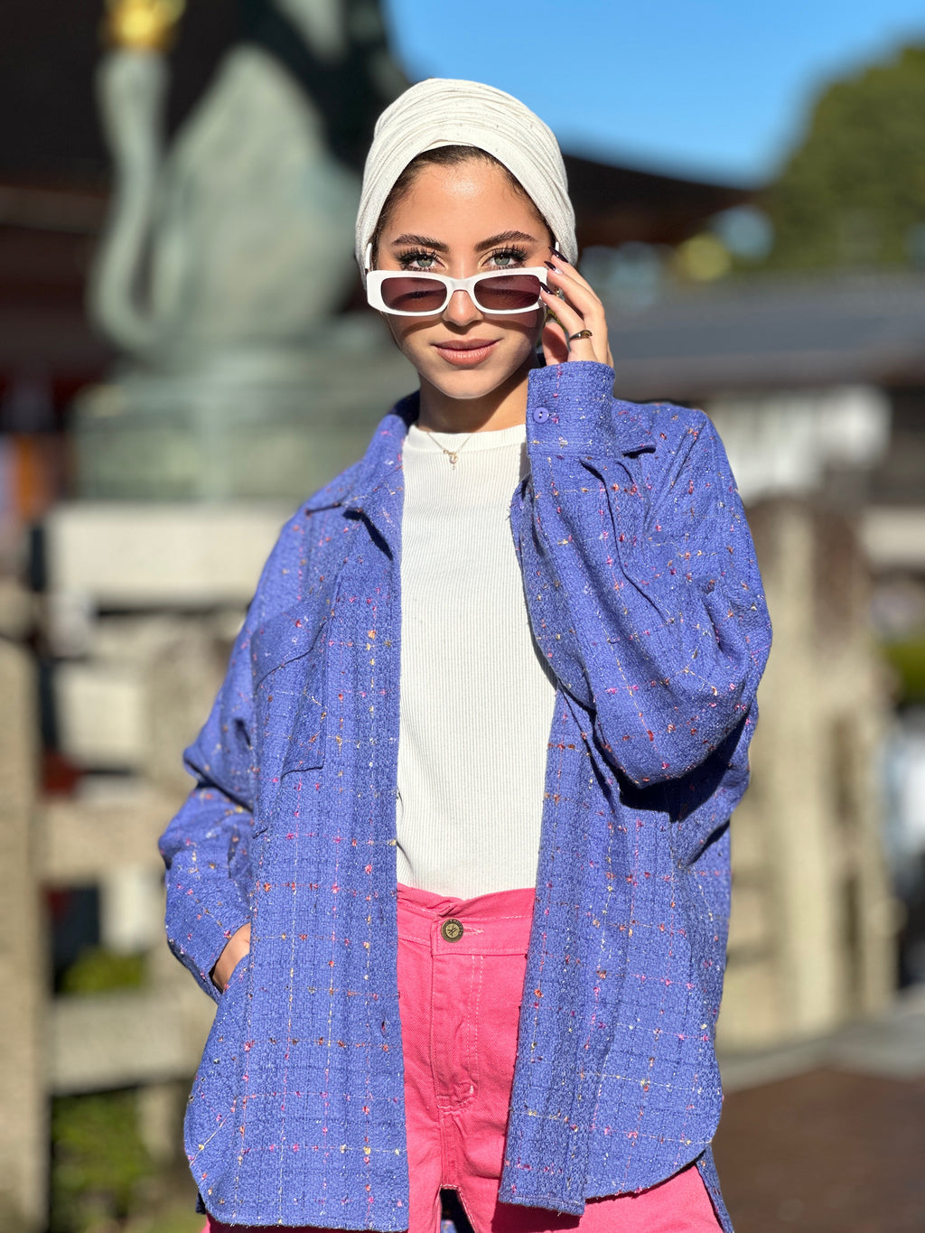 Checky Wool Shirt Taro Sprinkles