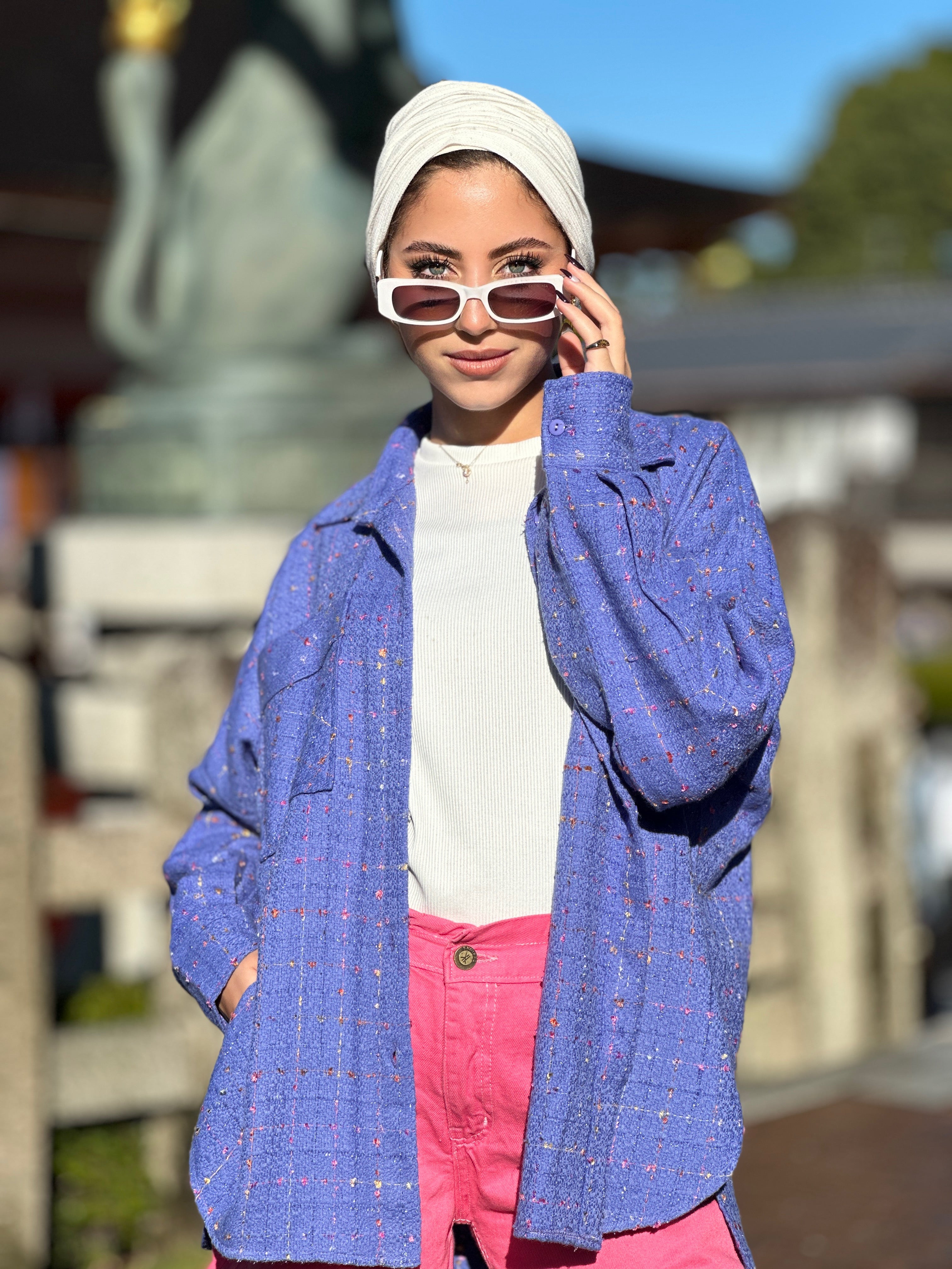 Checky Wool Shirt Taro Sprinkles