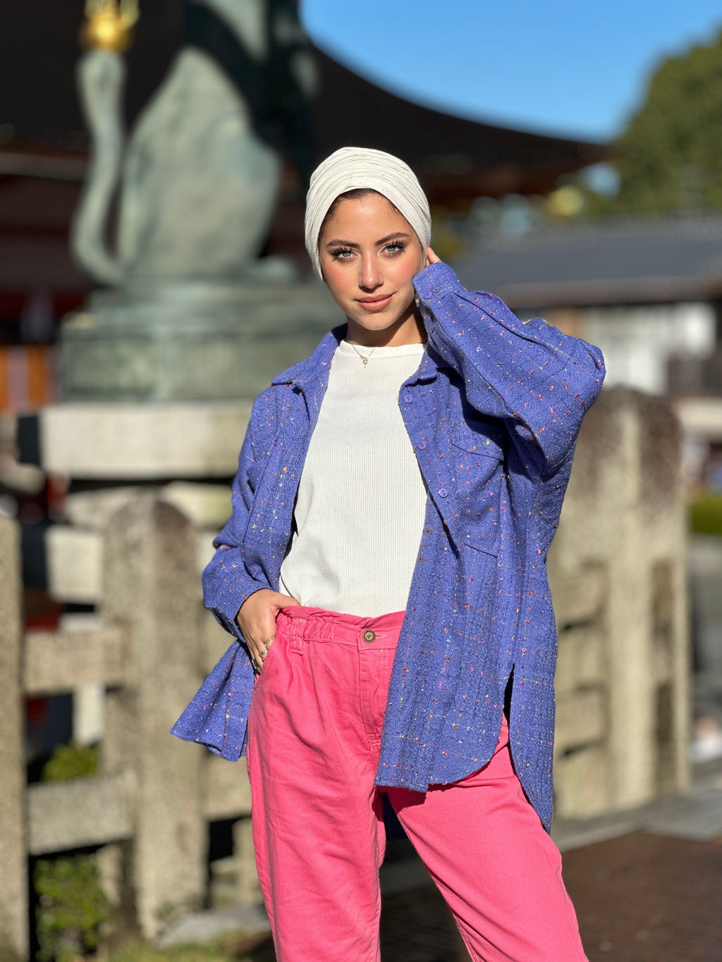 Checky Wool Shirt Taro Sprinkles