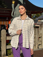 Checky Wool Shirt Cream Sprinkles