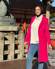 French Curves Coat Hot Pink