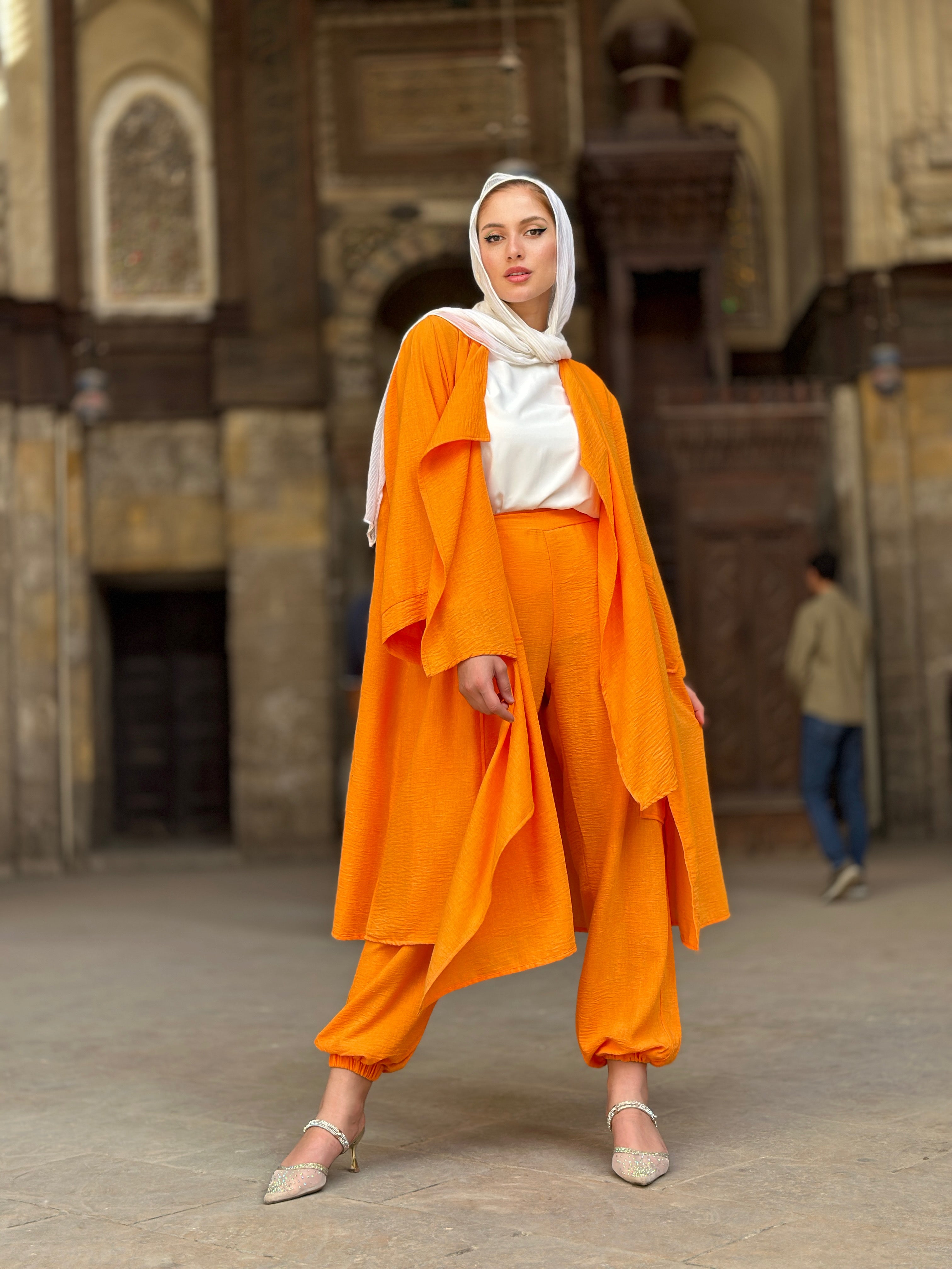 Linen Joggers Orange