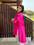 Long Basic Shirt Hot Pink