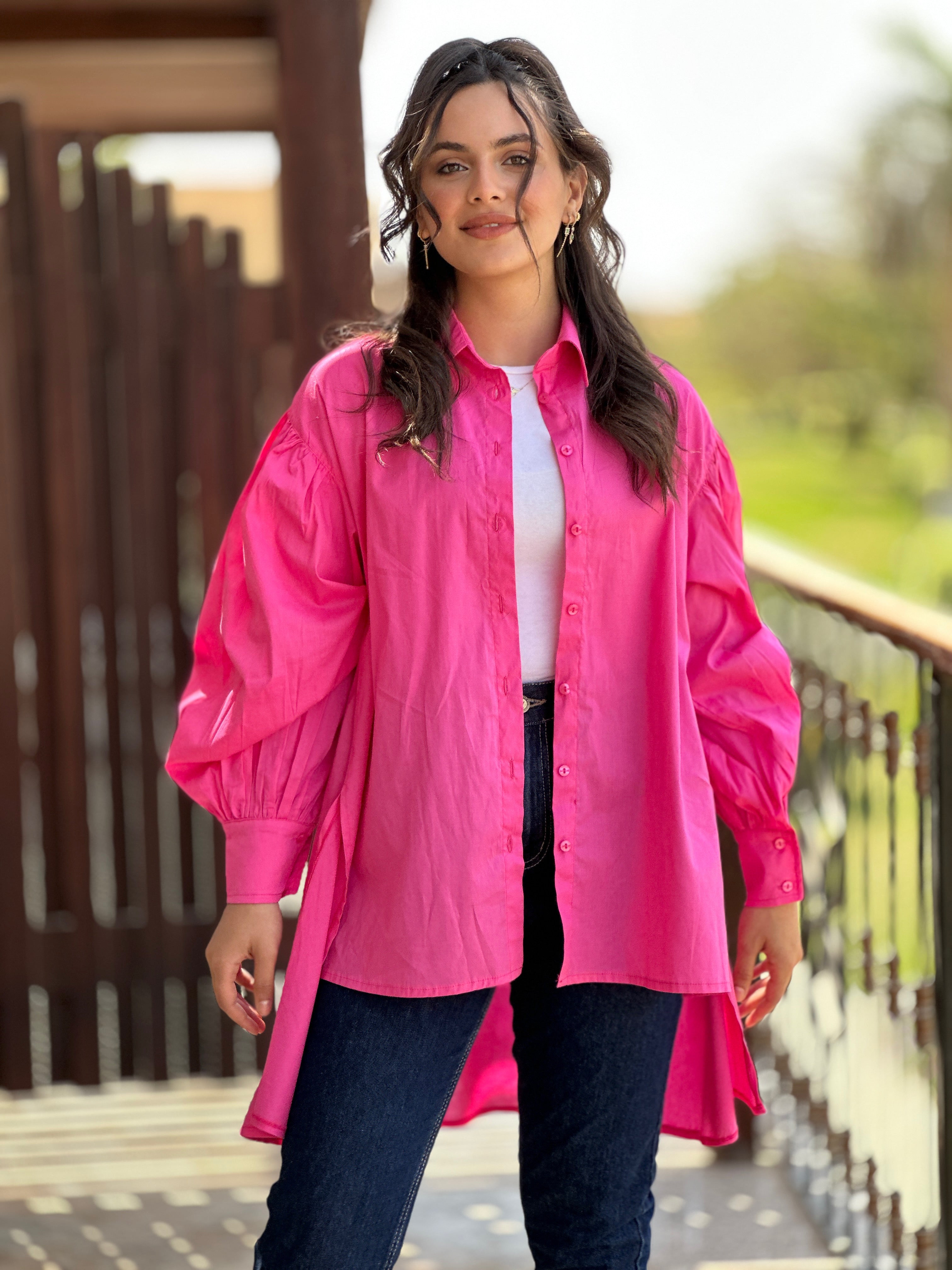 Long Basic Shirt Pink