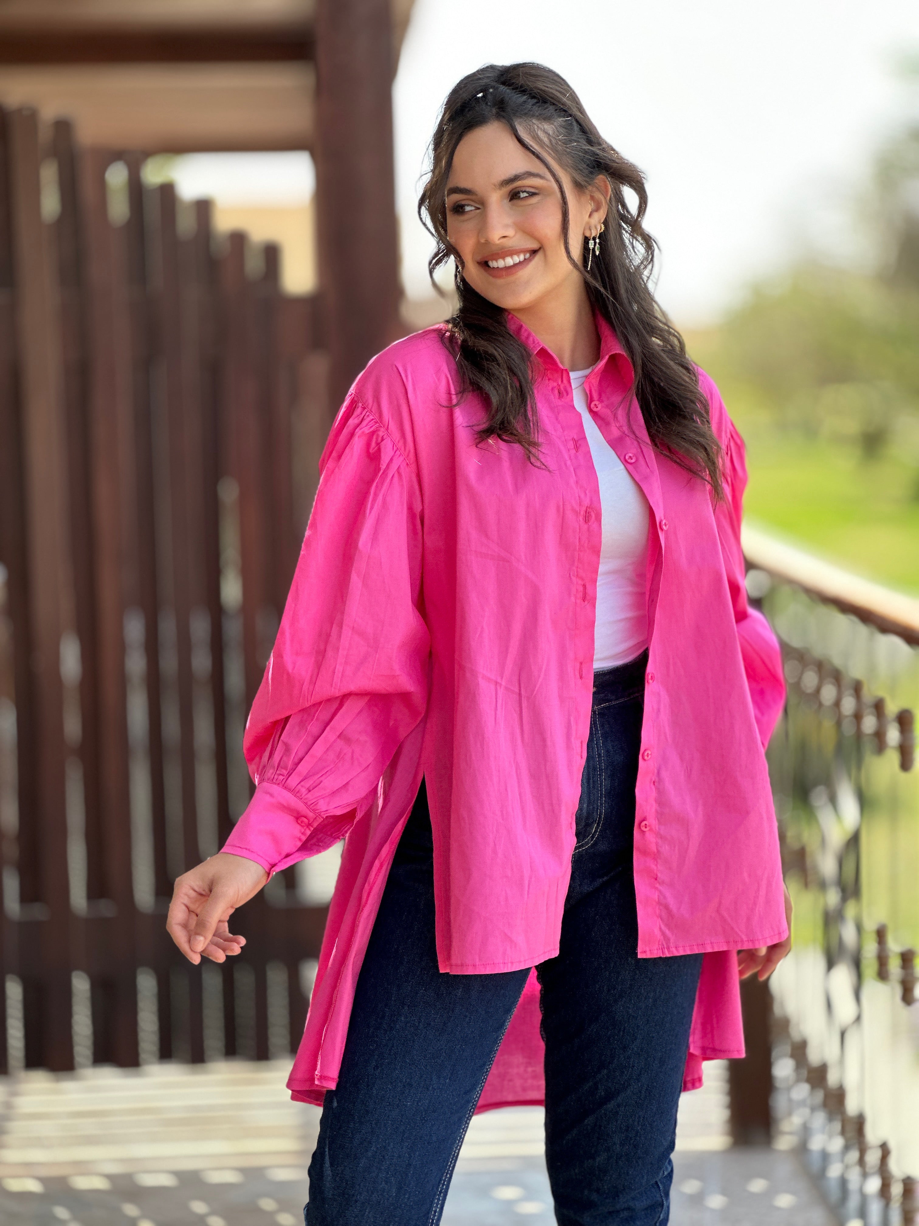 Long Basic Shirt Pink