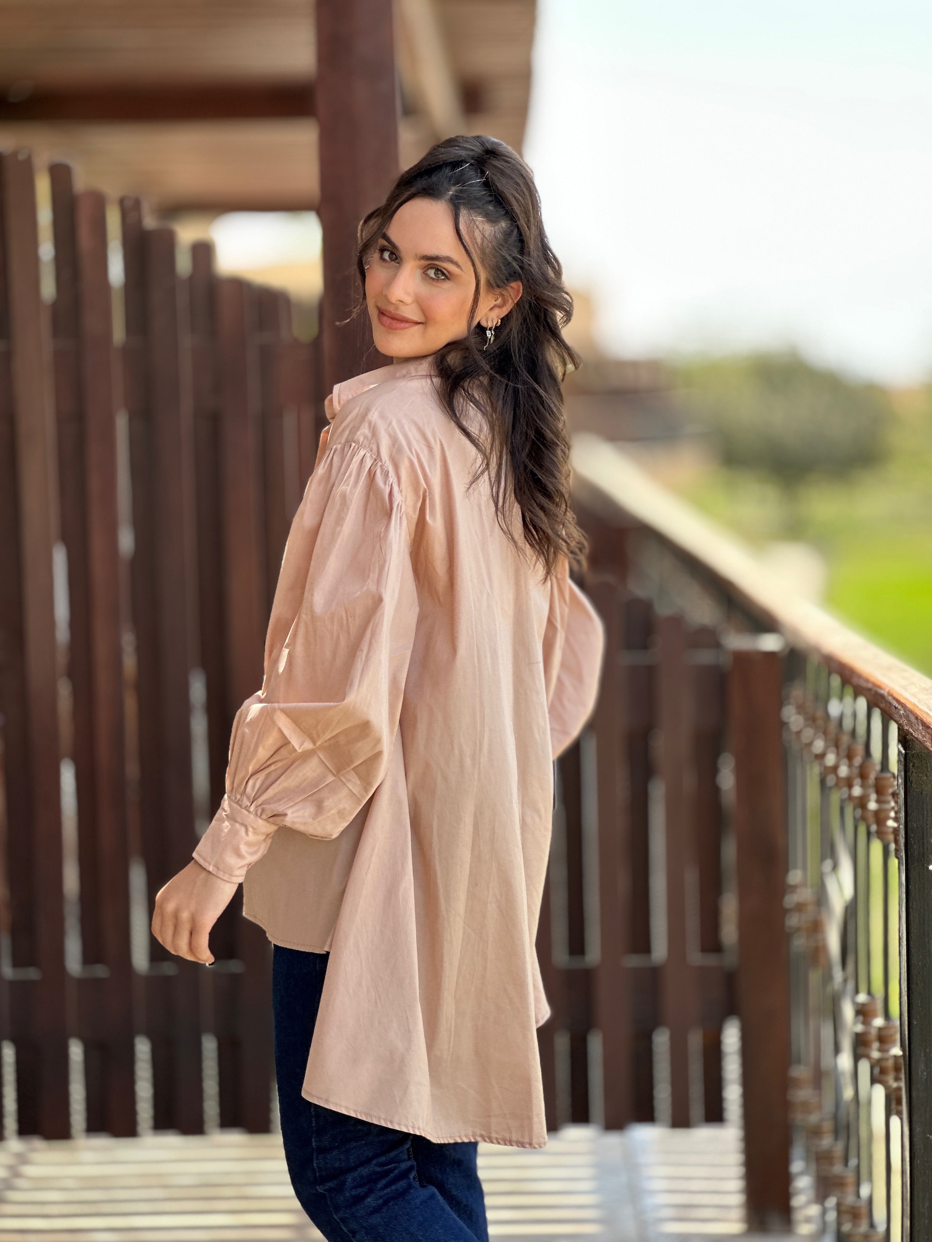 Long Basic Shirt Beige