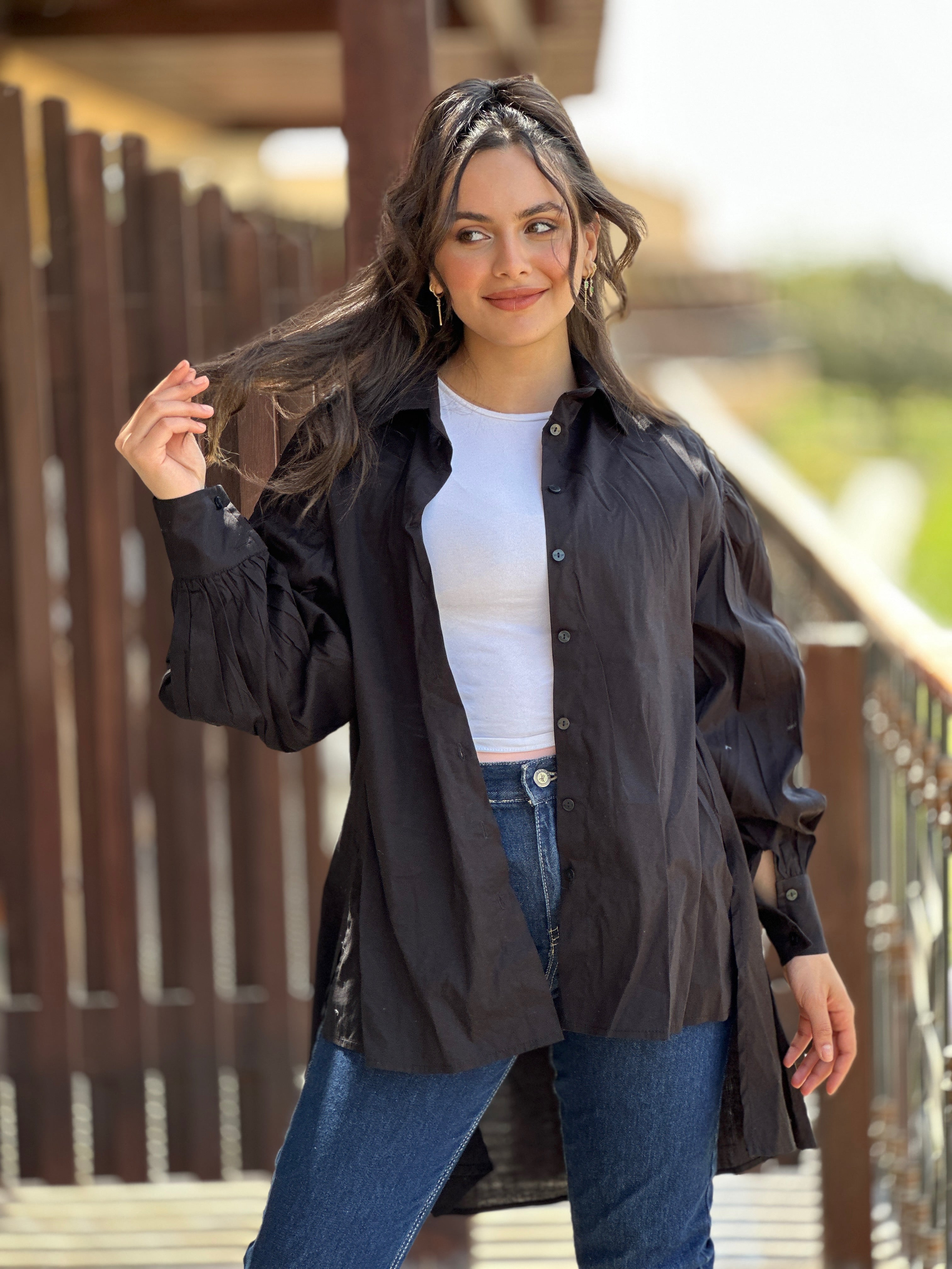 Long Basic Shirt Black