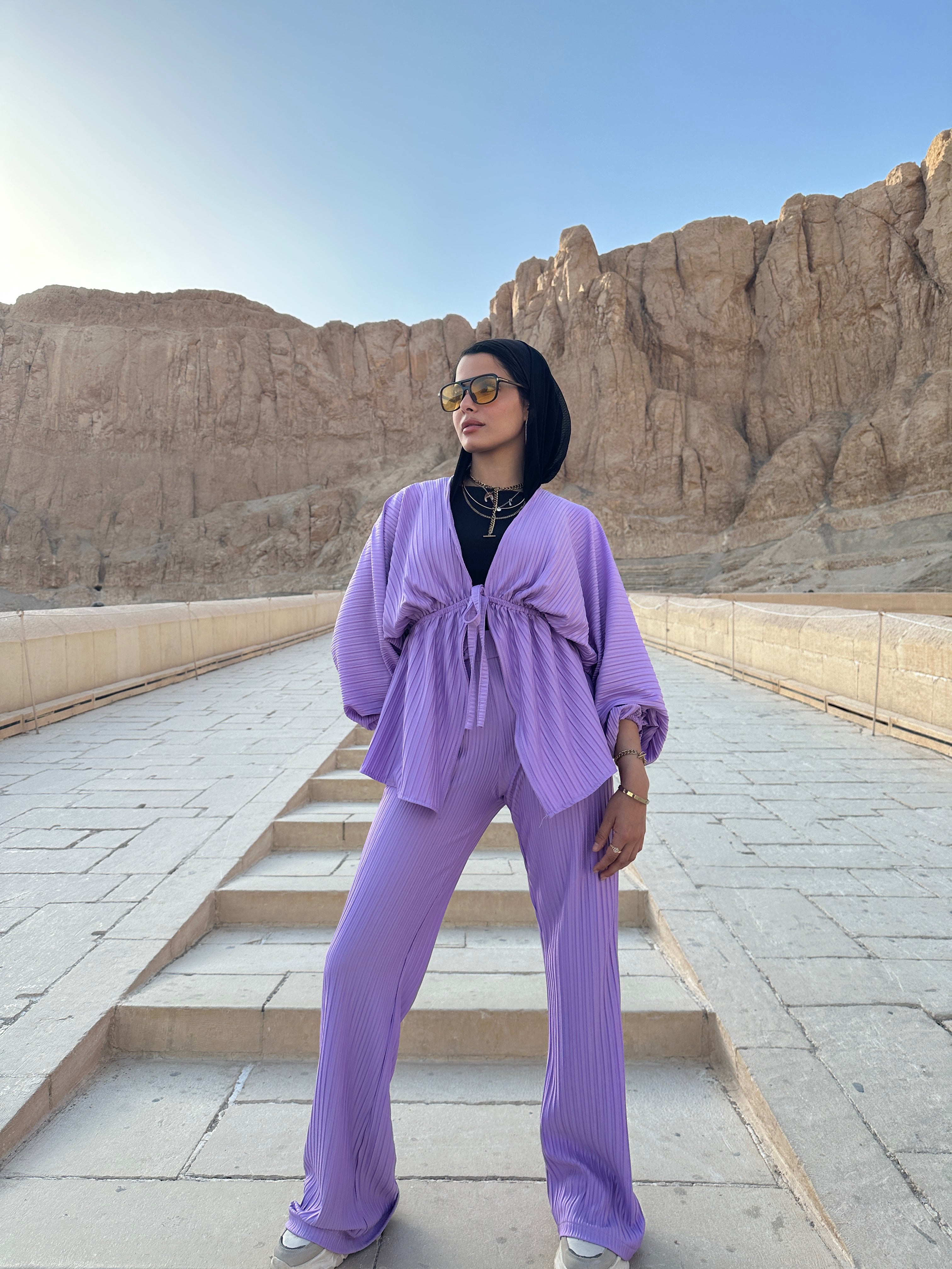 Plisse Set Pants Lavender