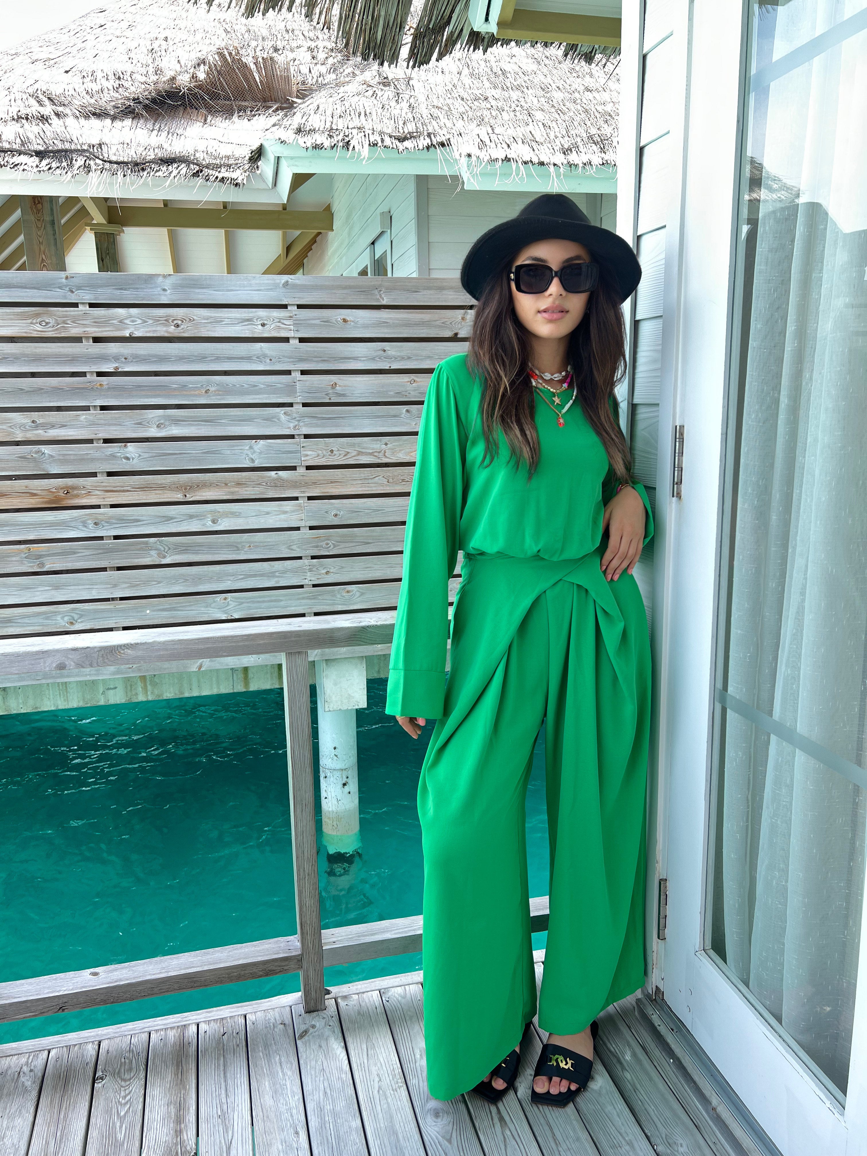Wrap It Jumpsuit Green