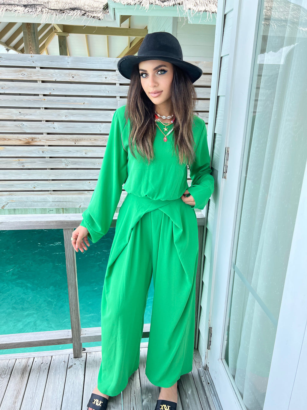 Wrap It Jumpsuit Green