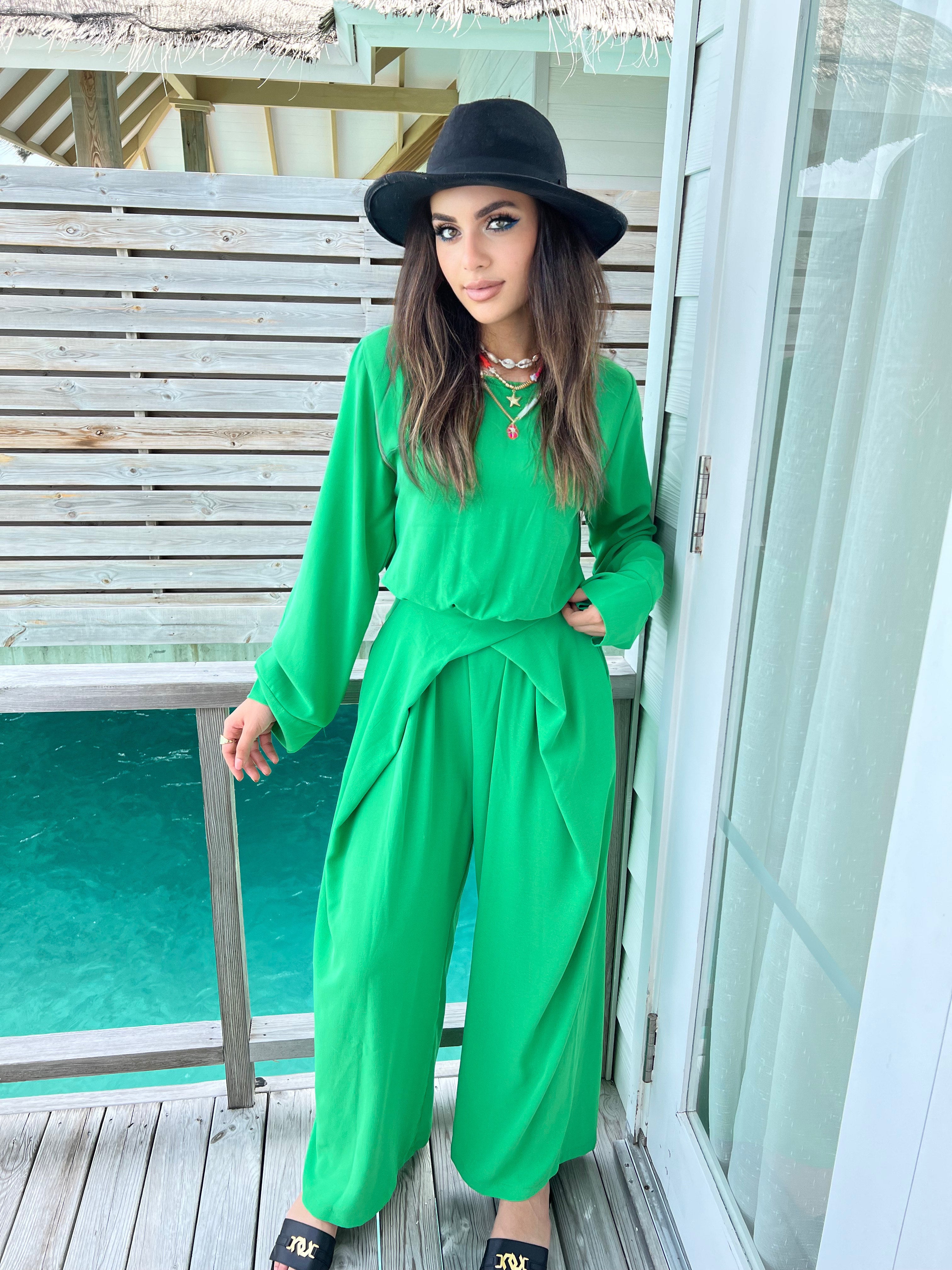Wrap It Jumpsuit Green
