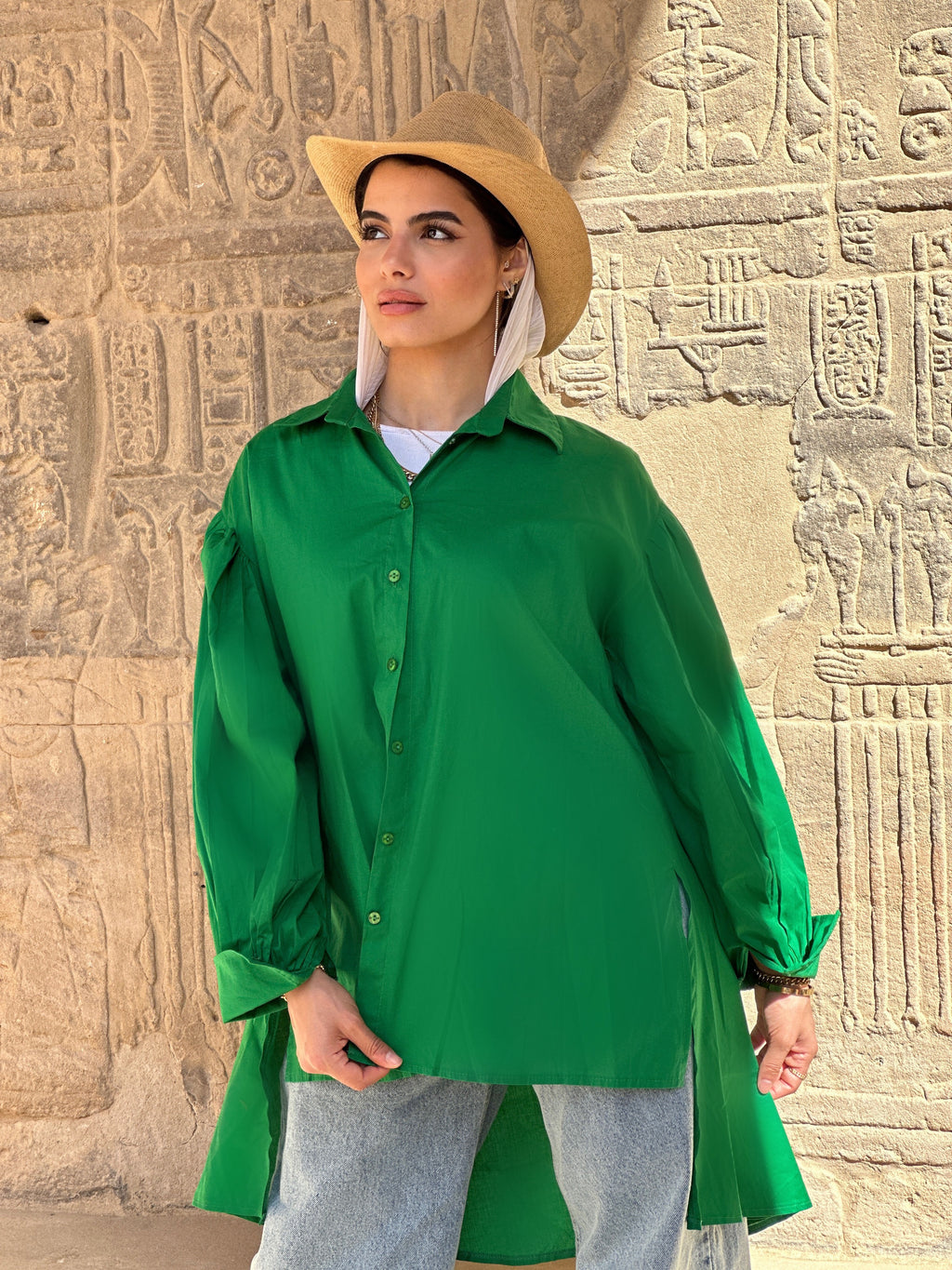 Long Basic Shirt Green