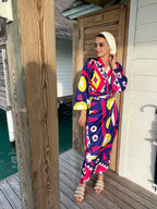 Geo Blue Dress