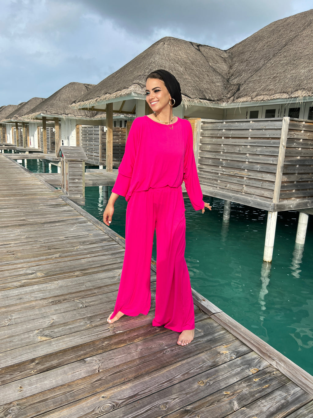 Go Comfy Set Top Hot Pink