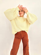 Wide Cargo Denim Pants Maple