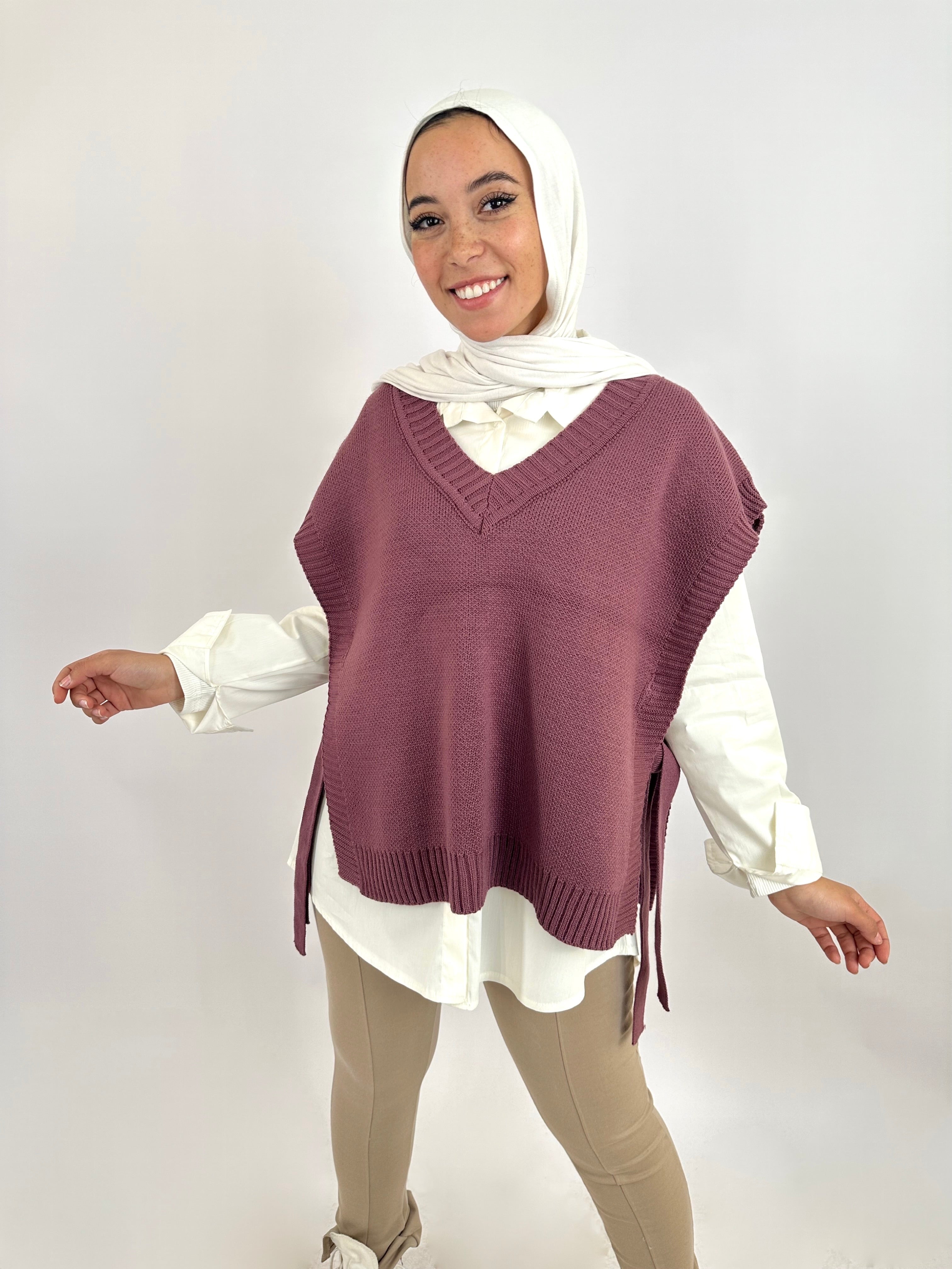 V Wrap Vest Dust Purple