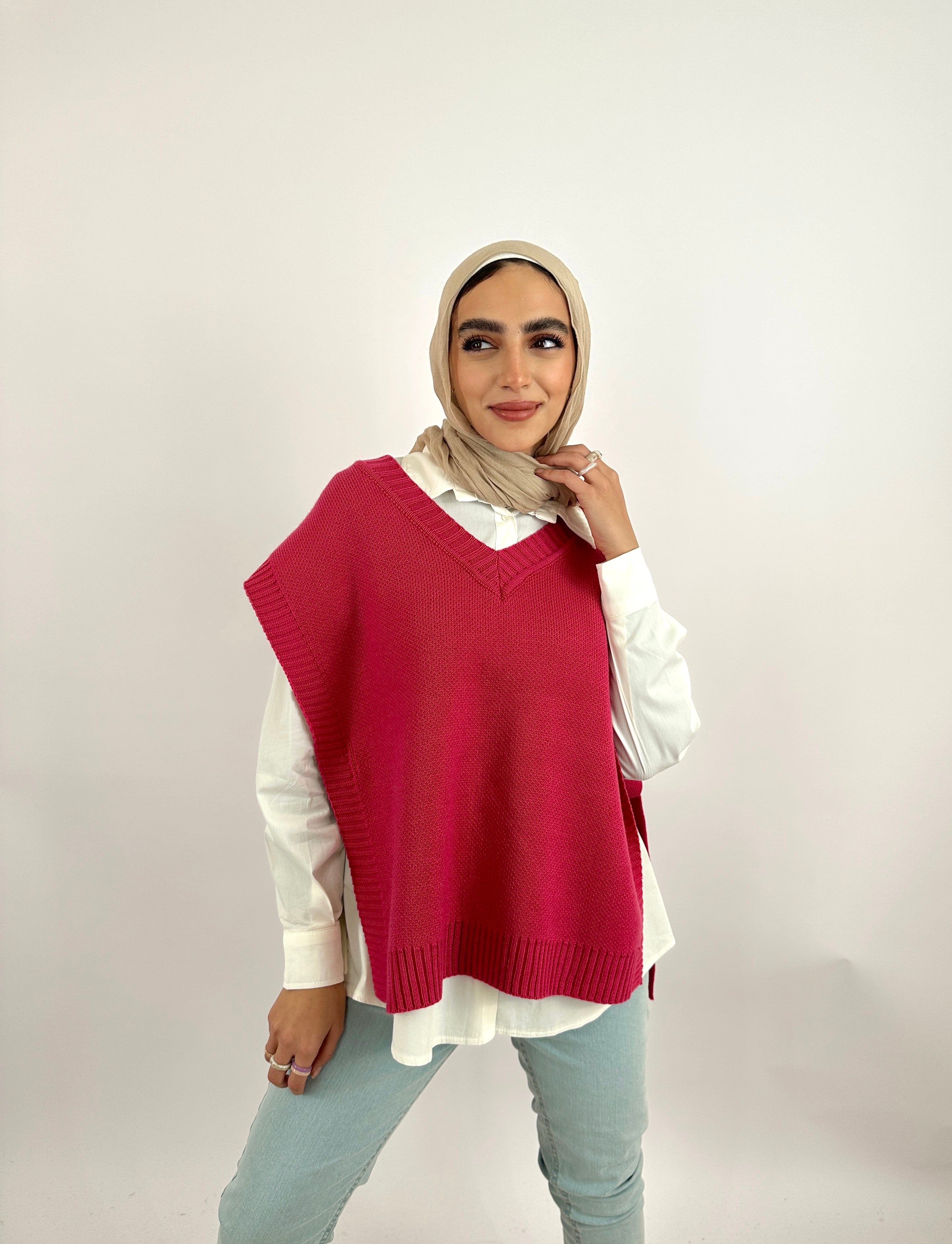 V Wrap Vest Fuchsia