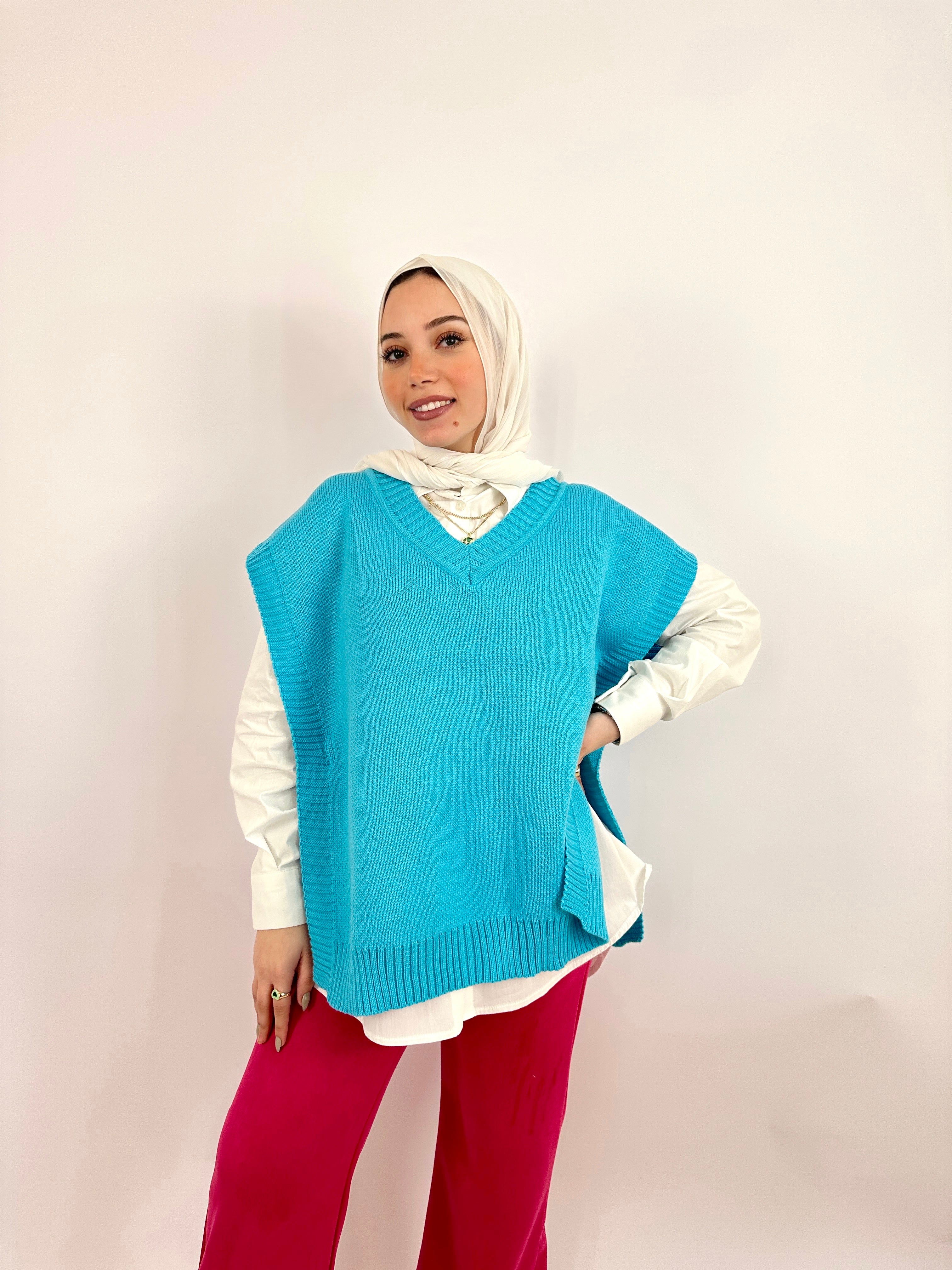 V Wrap Vest True Blue