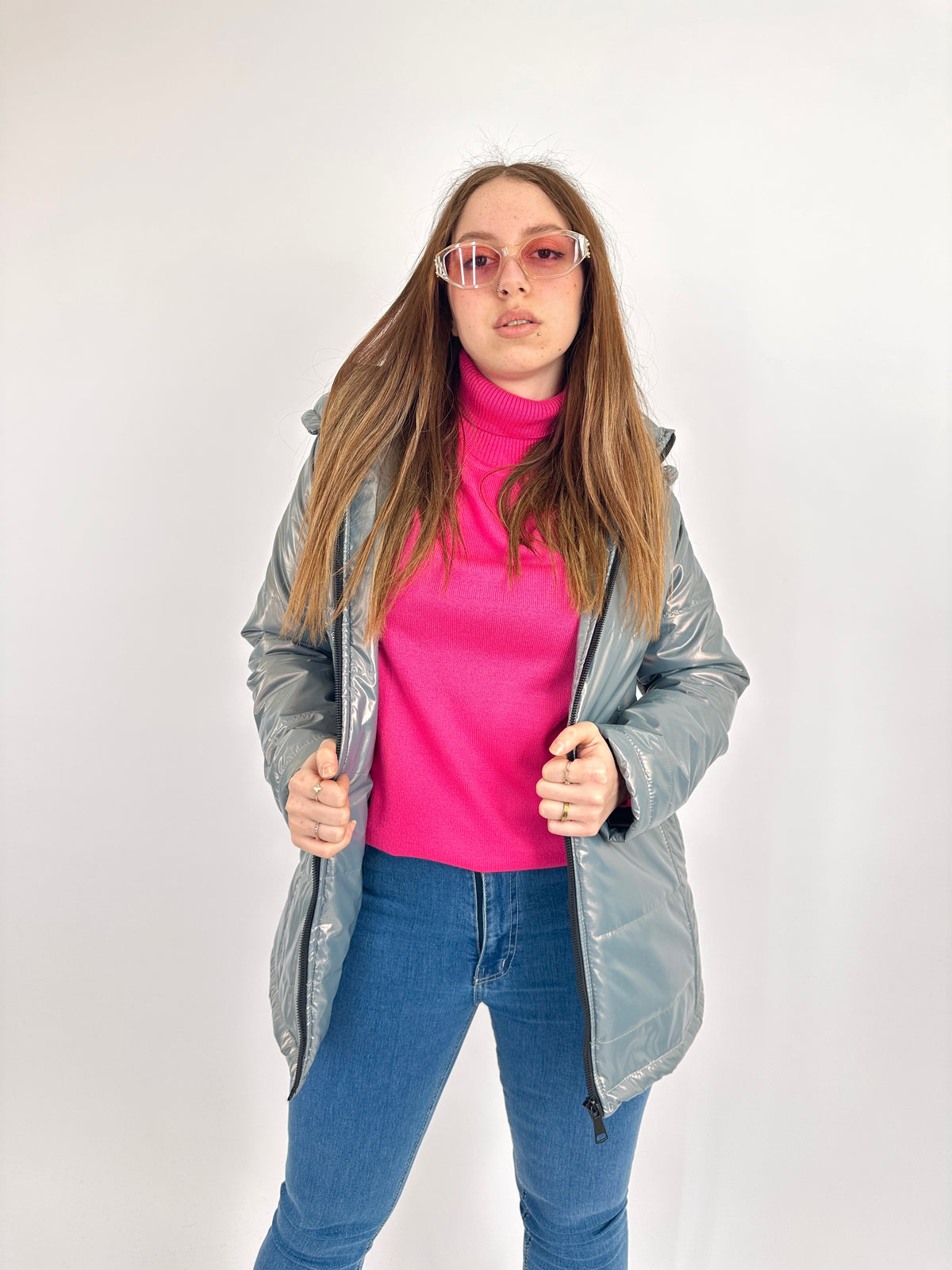 Reflecting  Waterproof Short Jacket Silver