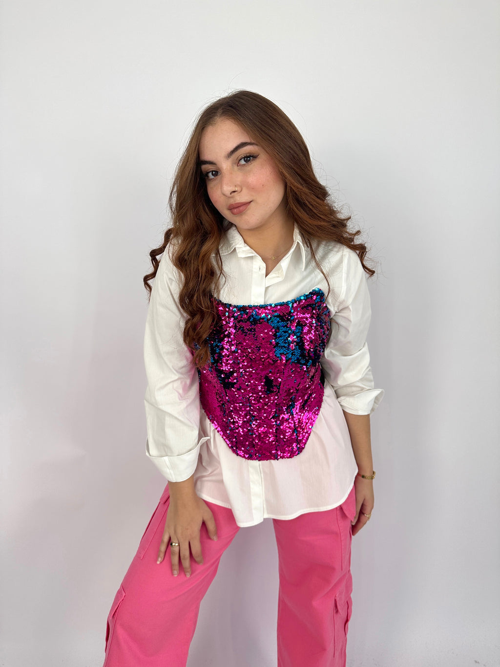 Bling Corset Hot Pink