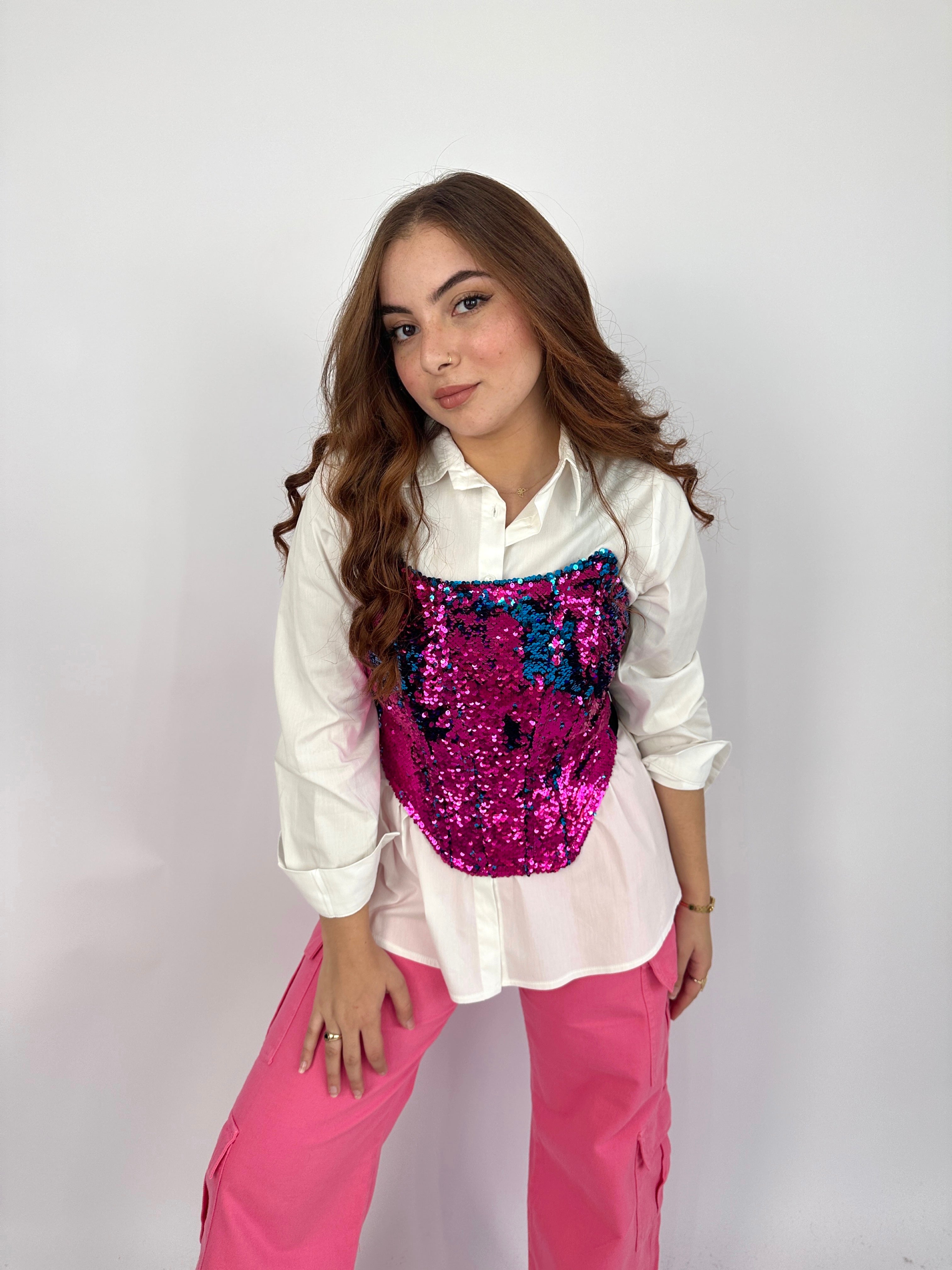 Bling Corset Hot Pink