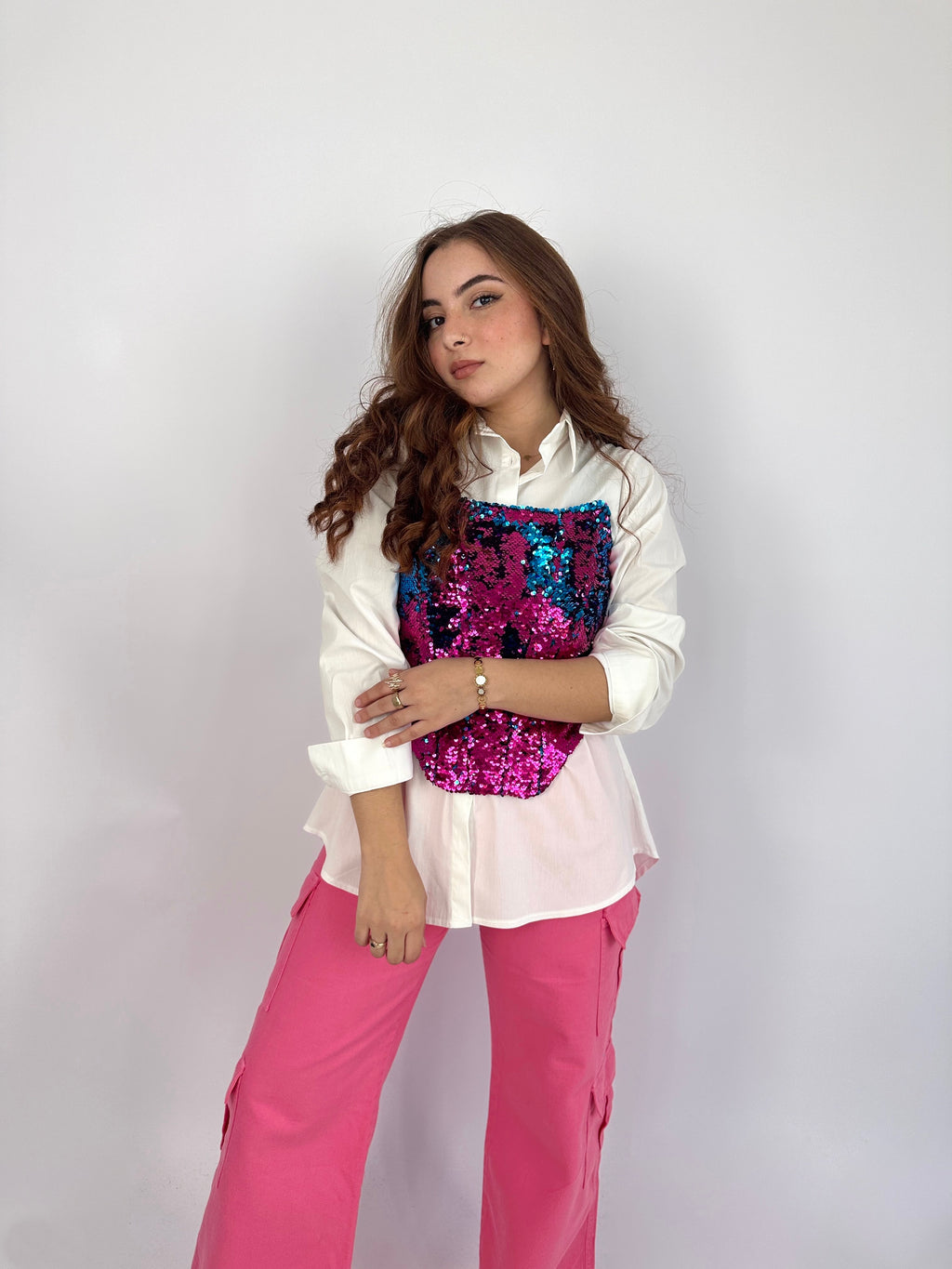 Bling Corset Hot Pink