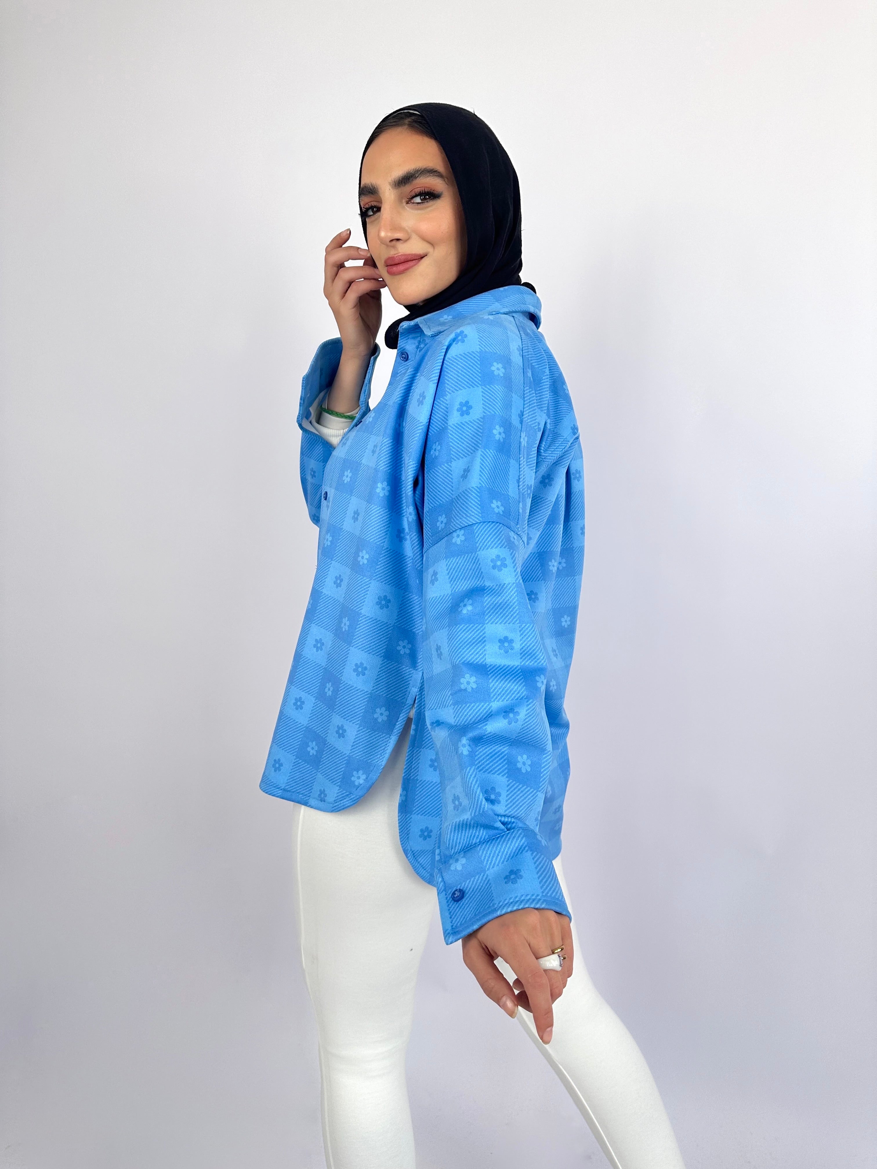True Blue Floral Checks Shirt
