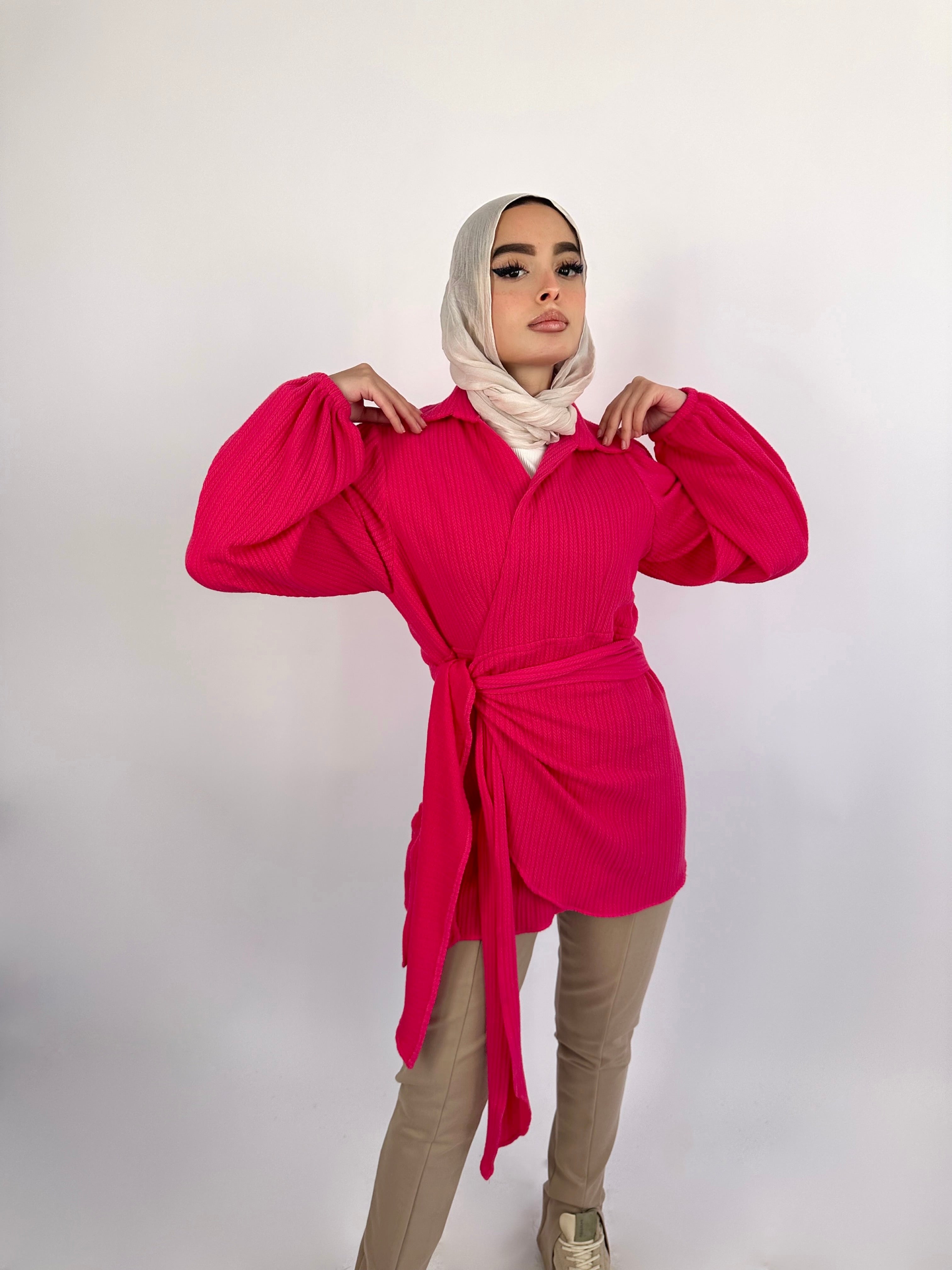 Wrap It Sweater Fuchsia