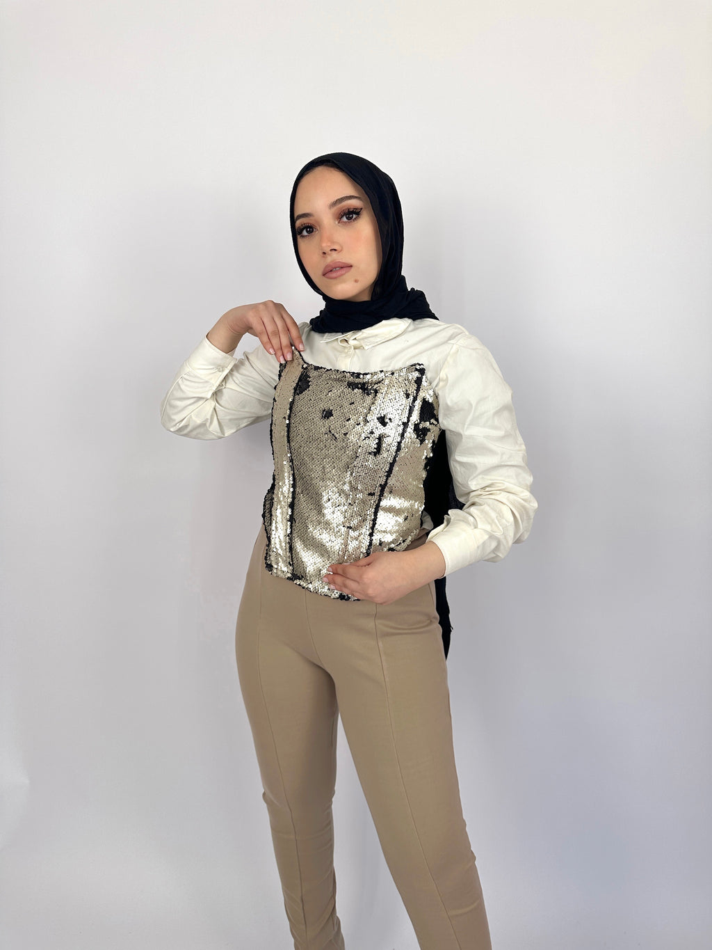 Bling Corset Matte Gold