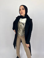 Less Me Split Skinny Beige Pants