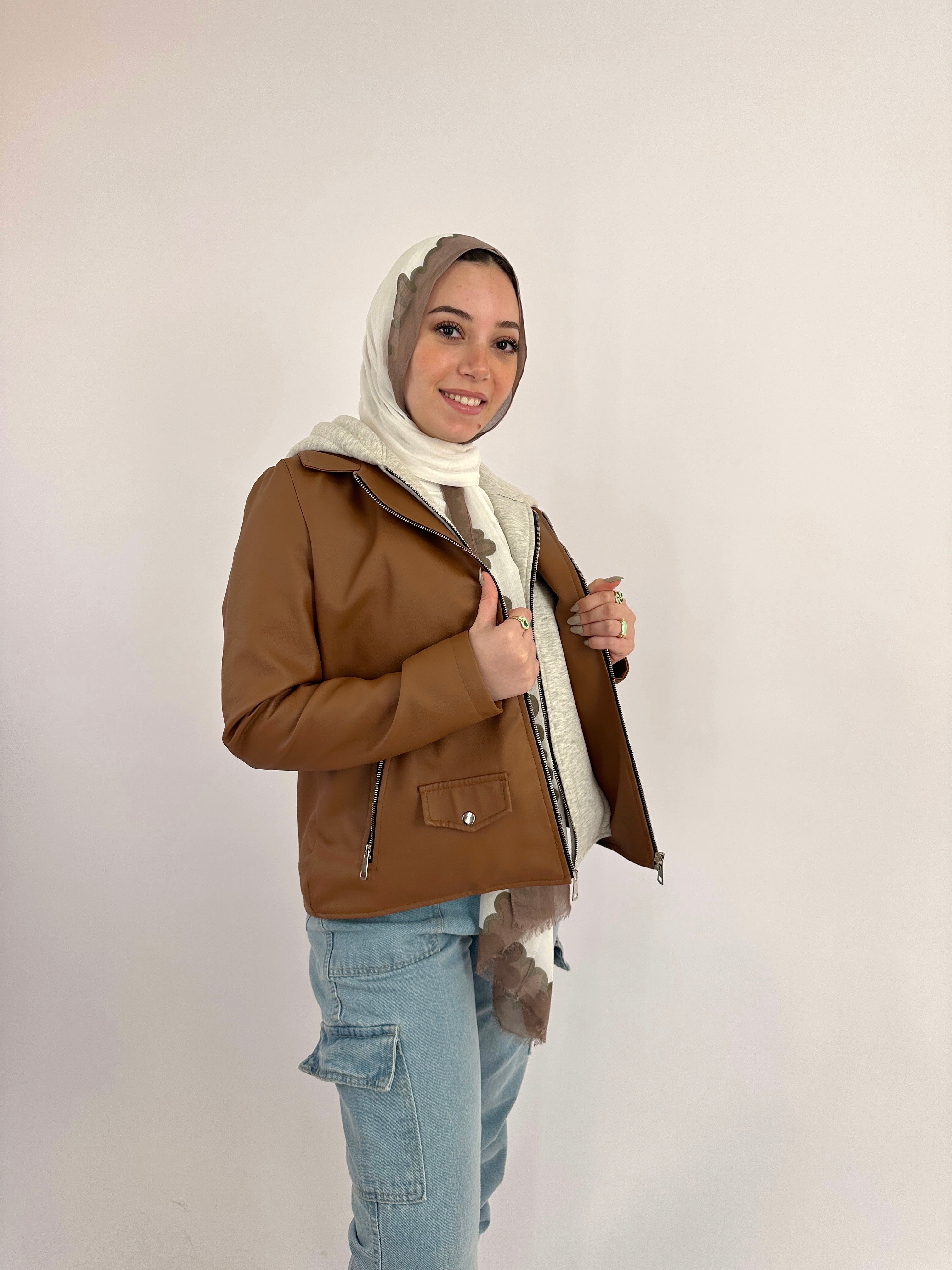Hooded Leather Jacket Havan