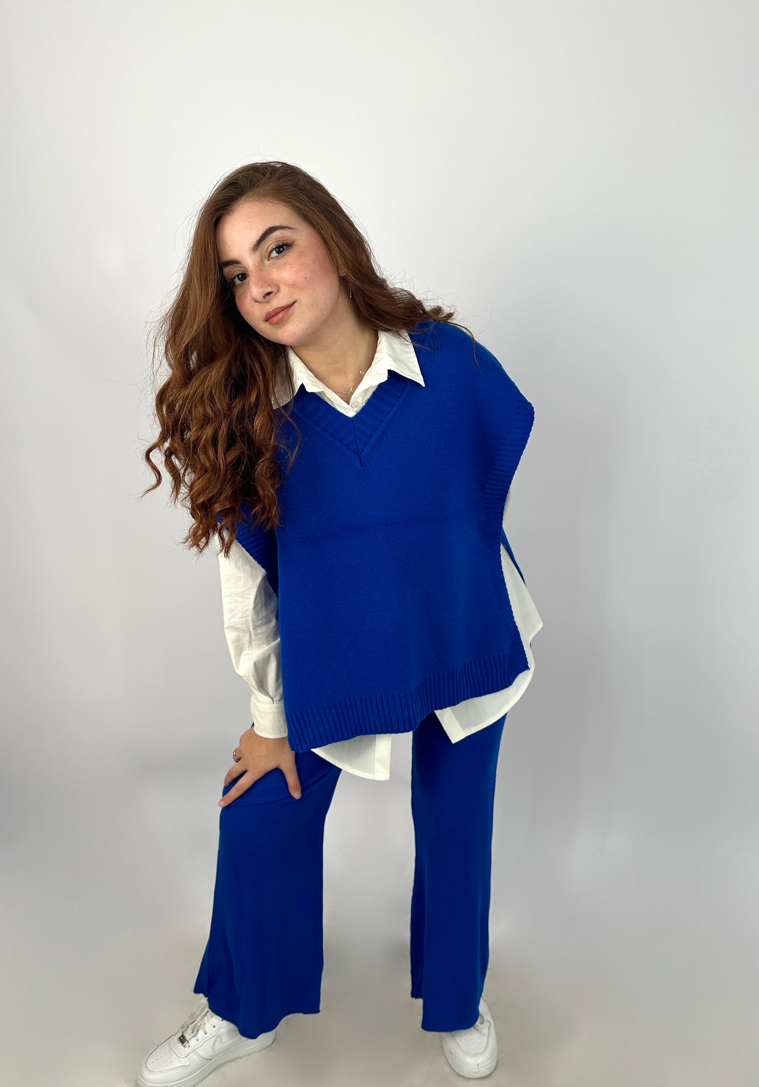 V Wrap Vest Royal Blue