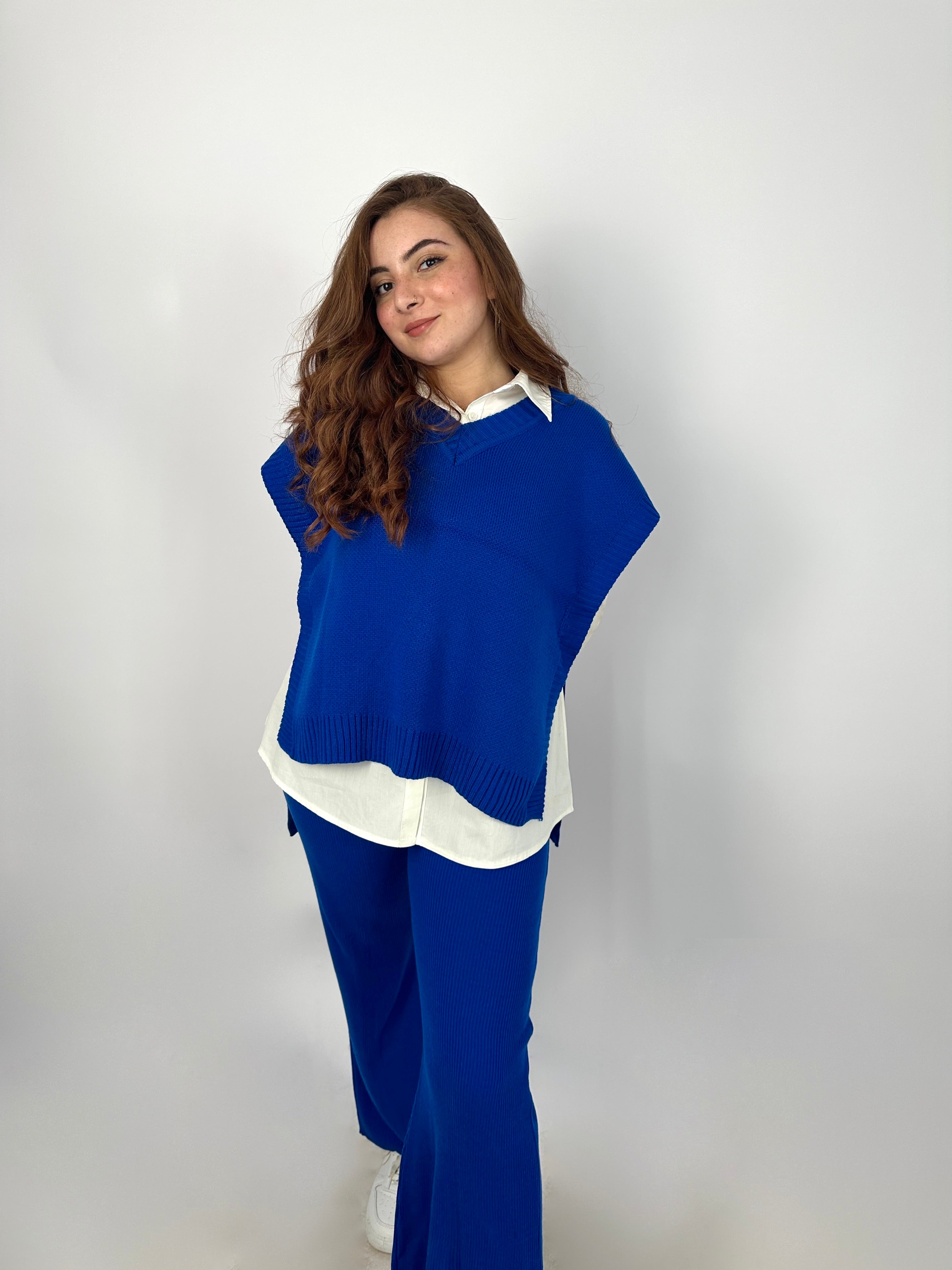Winter New Wide Pants Royal Blue