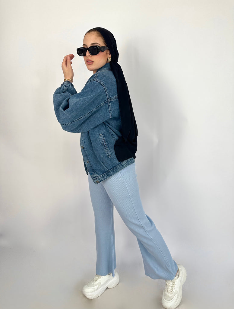 Winter New Wide Pants Baby Blue
